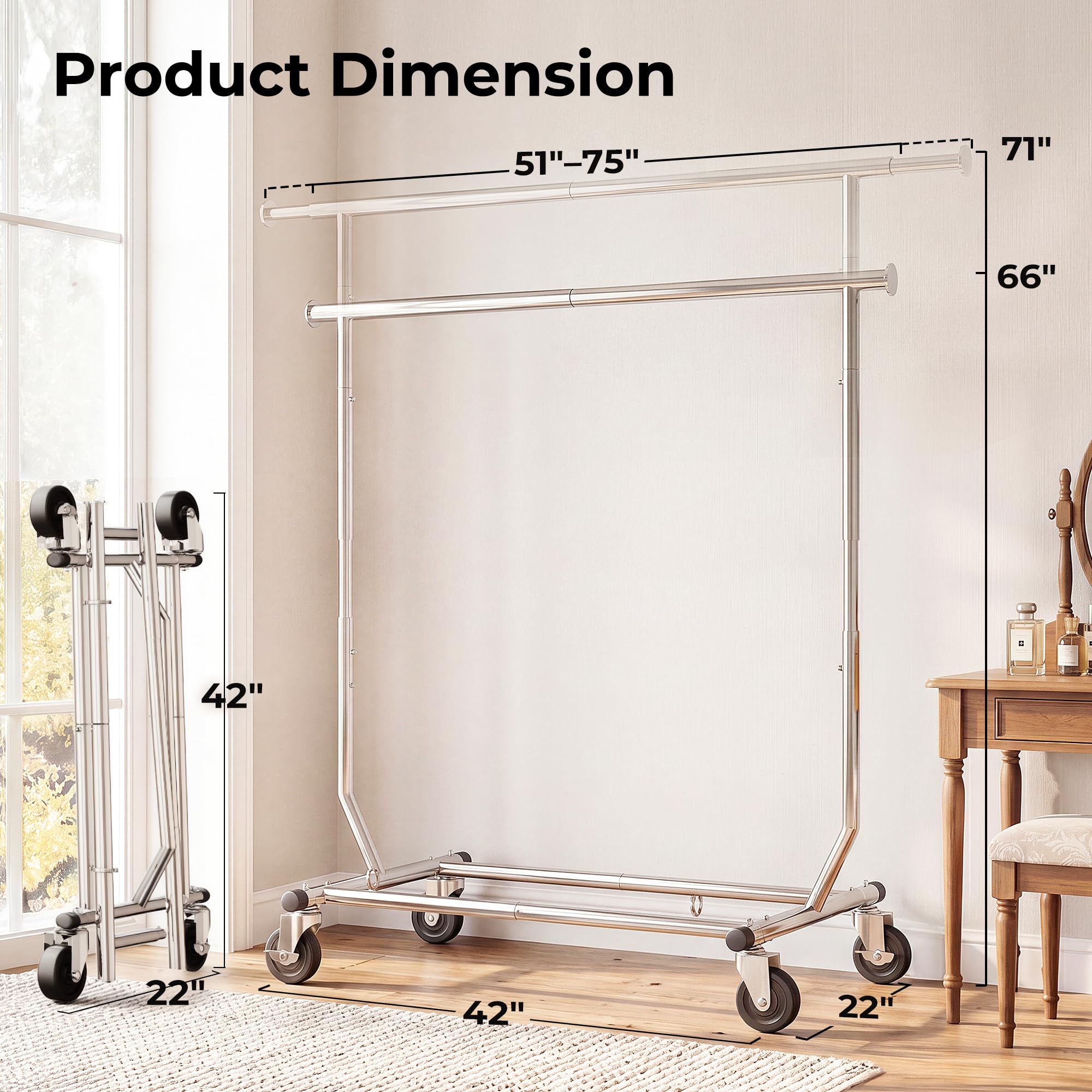 パイプハンガーラック シルバー 業務用 超頑丈 耐荷重 275KG Amazon｜HOKEEPER ハンガーラック パイプハンガーラック | 奥行き22