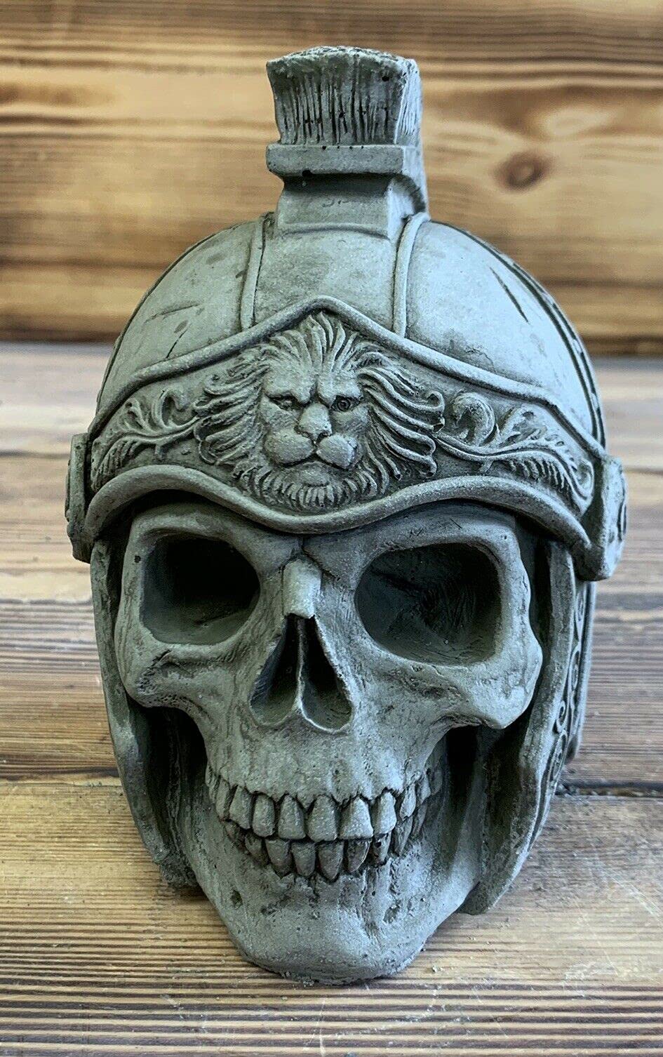 J And L Stone Ornaments Grey Stone Garden Viking Skull Gothic Human Head Ornament Statue