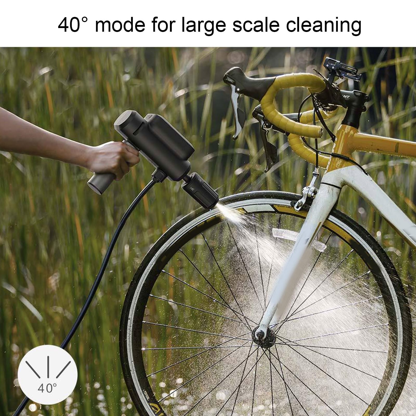 ASHATA Hidrolimpiadora Portátil Inalámbrica Pequeña de 1,7 MPa con Cabezal Pulverizador de Espuma, Limpiadora de Coches a Batería para Limpieza de Vallas, Suelos y Jardines.