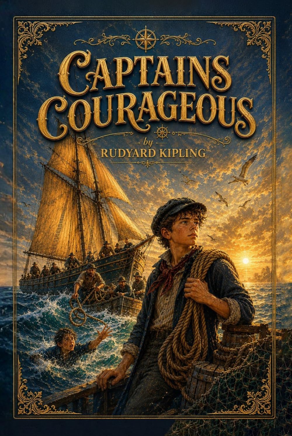 Captains Courageous : A Classic Sea Adventure of Courage, Friendship, Survival, and Coming of Age: with original Illustrations