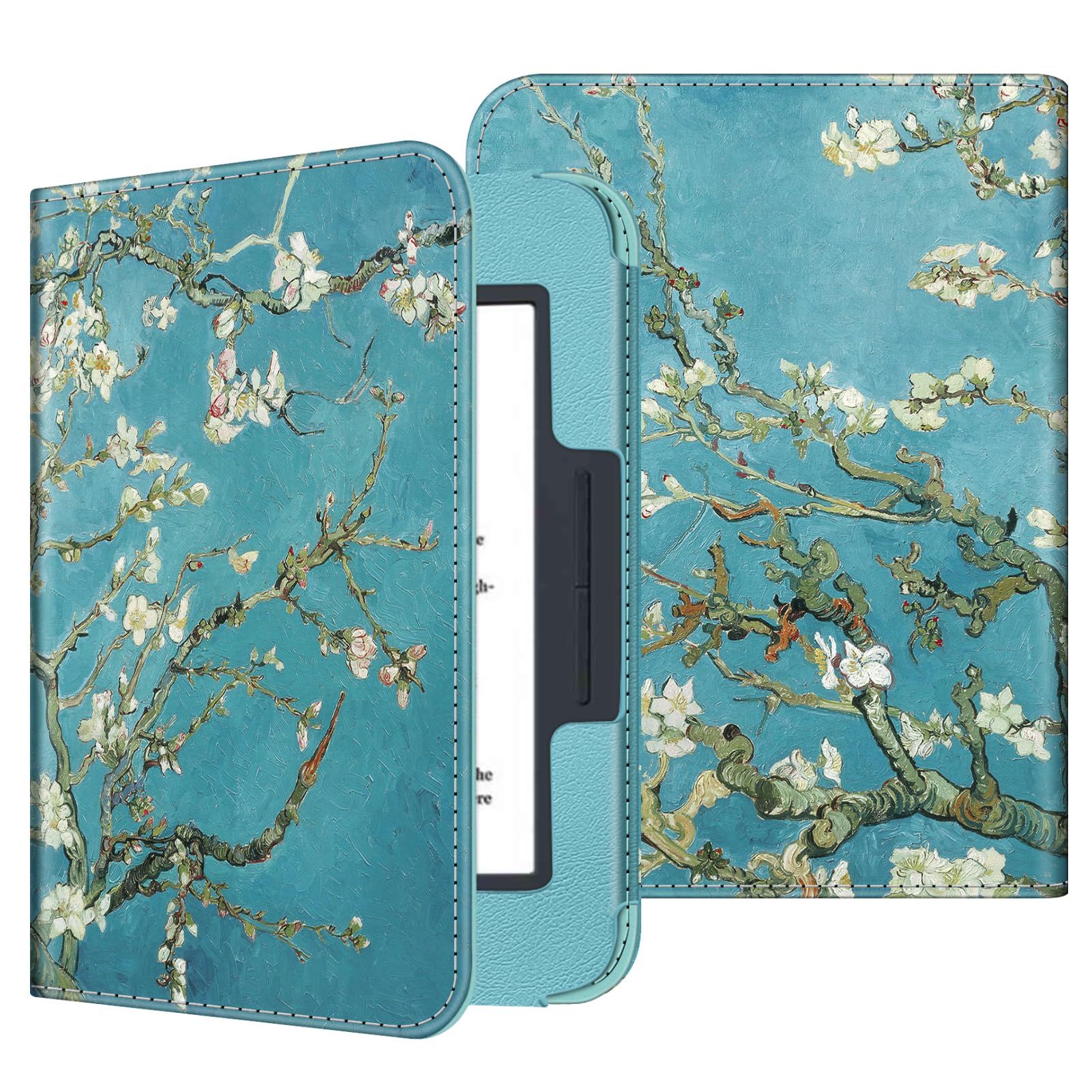 Fintie Case for Nook GlowLight 3, Slim Fit Premium Vegan Leather Folio Cover for Barnes and Noble Nook GlowLight 3 eReader 2017 Release Model# BNRV520, Blossom