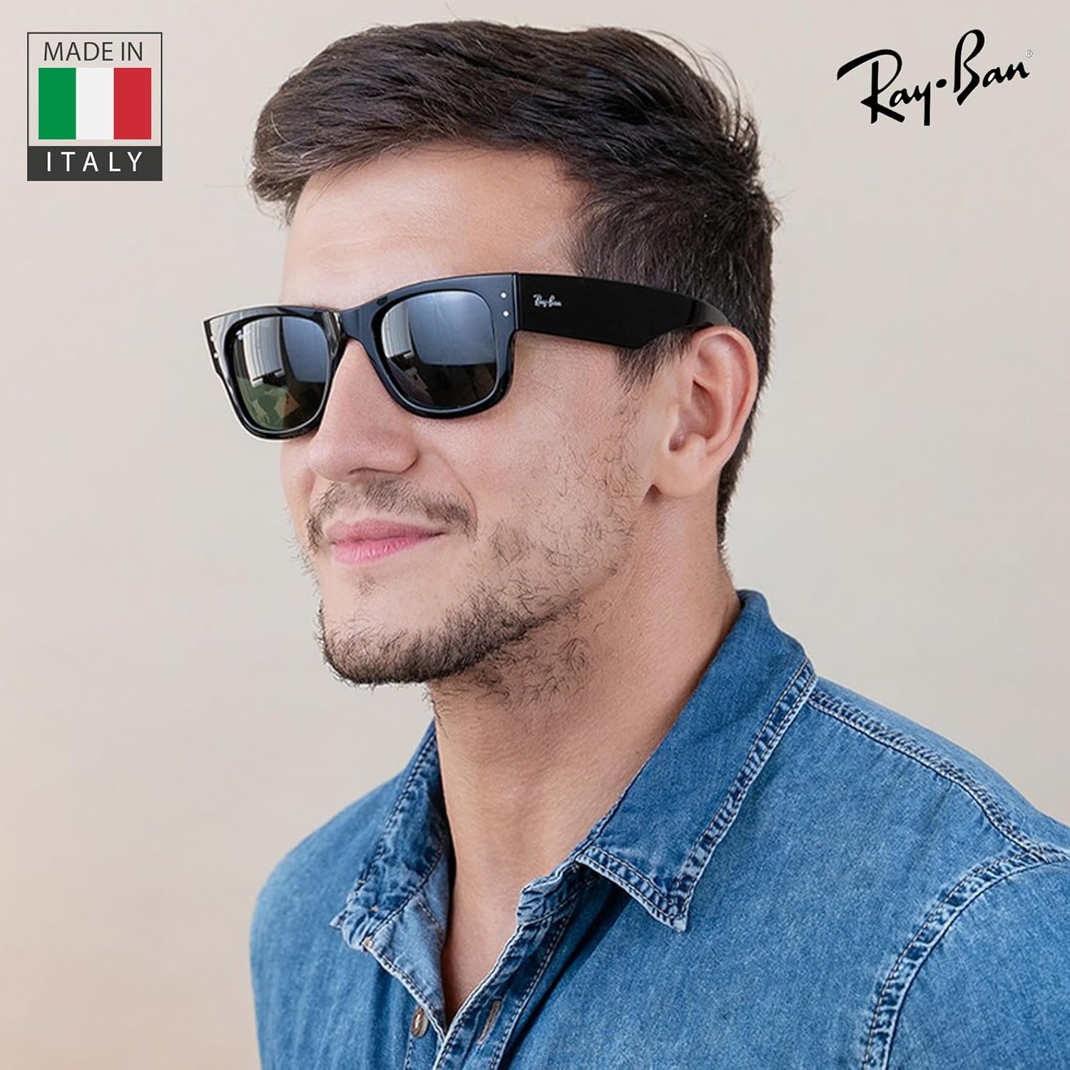 Ray-Ban RB0840S MEGA WAYFARER BLACKED OUT COLLECTION Square Shaped Sunglasses with Official RAYBAN Eyewear Kit - Image 7