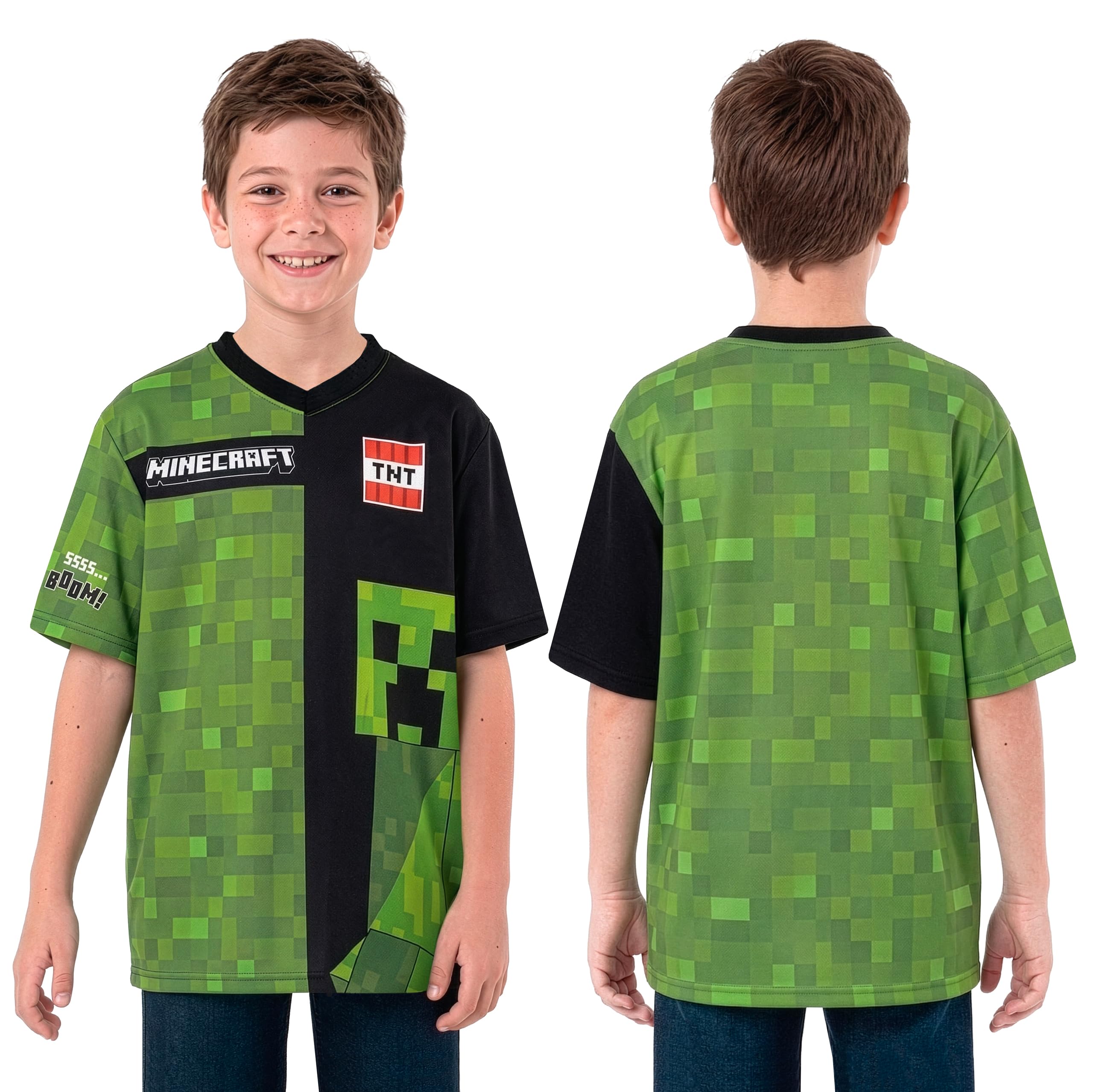 Minecraft Camiseta Fútbol Oversize Niño Creeper Ropa
