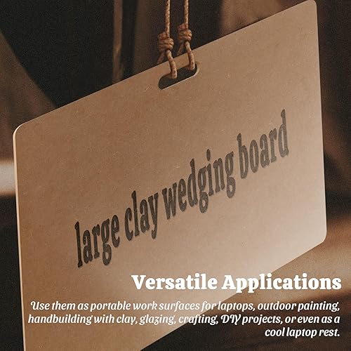 Miniatura 5 de CALPALMY Tabla de cuña de arcilla con práctico mango integrado, tablero de arcilla portátil de 24 x 18 pulgadas para cerámica, manualidades de
