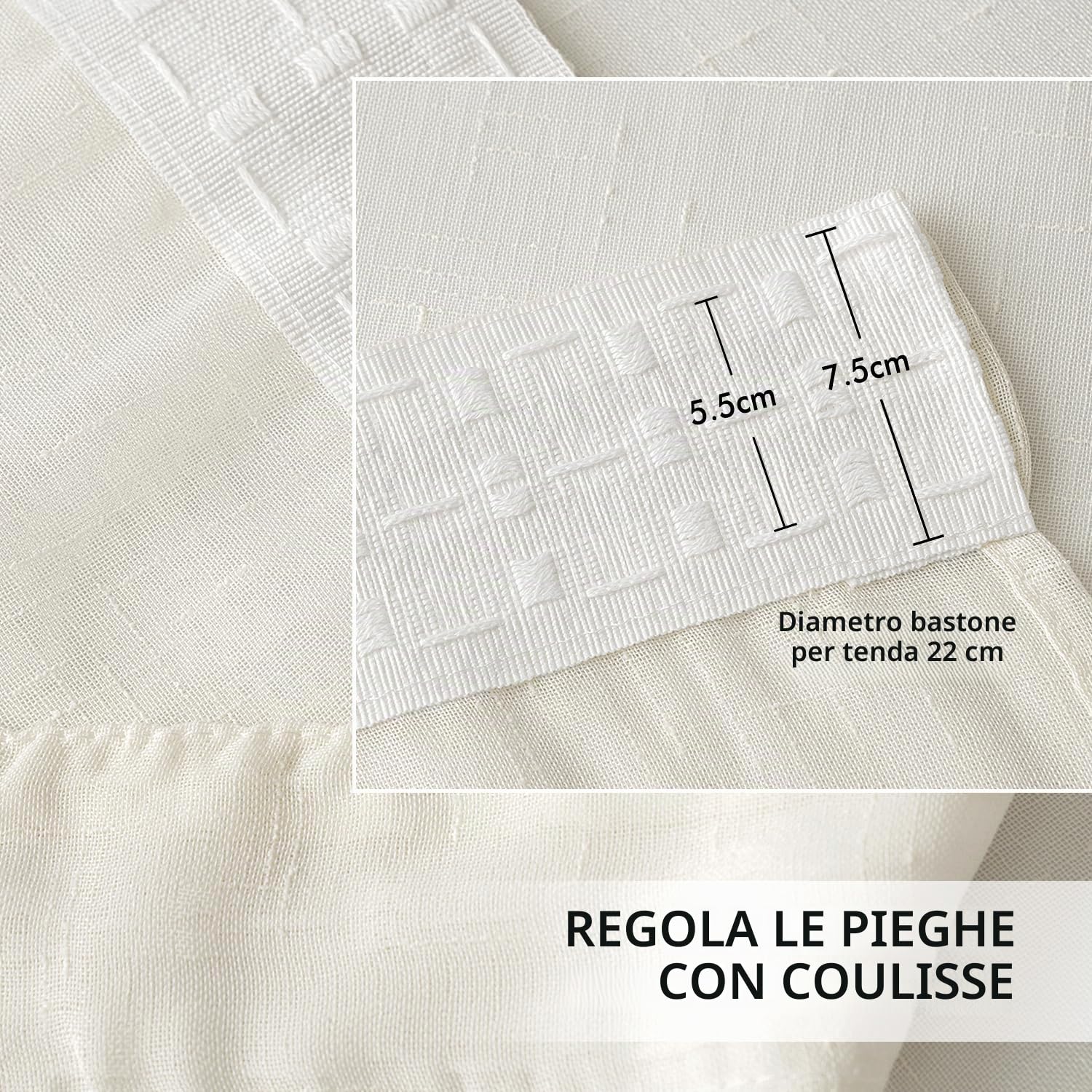 MIULEE Tende Trasparenti Tende per Interni con Nastro Arricciato 2 Pannelli per Finestre Camera da letto Soggiorno Casa Moderna 140X280 CM Bianco Latte
