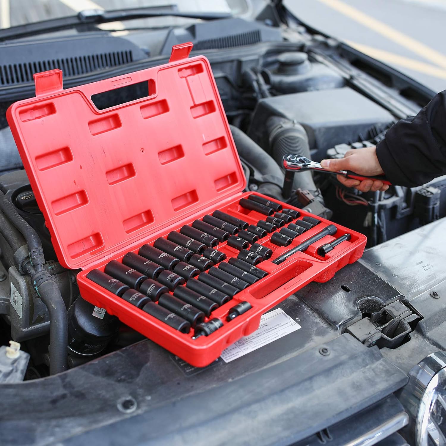 Buy CASOMAN 3/8 Drive Impact Socket Set, 48 Piece Standard SAE and