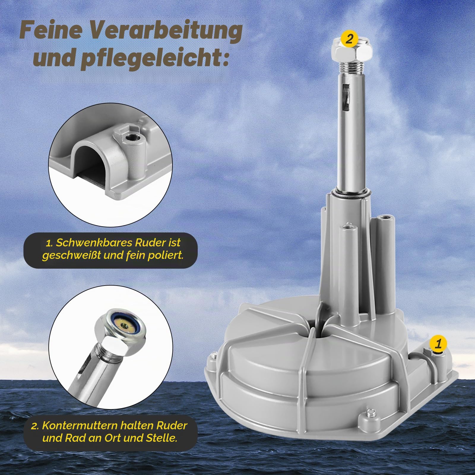 Bootslenksystem, mechanisches Rotationslenkungs-Kit, 396,24 cm Kabel-Steuerkabel Außenborder, Marine-Lenkungssysteme für Yachten, Fischerboote und andere Wasserfahrzeuge - mit Lenkrad
