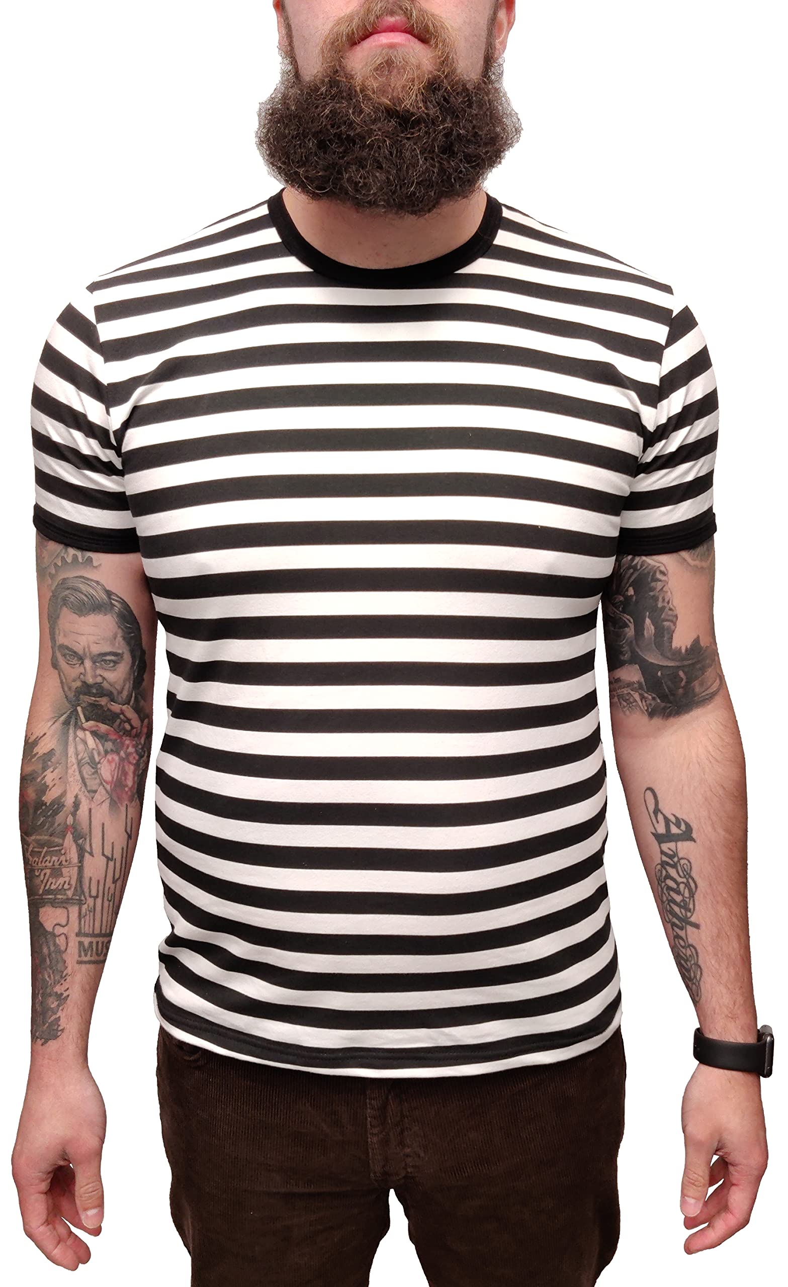 Mazeys Mens Indie Black and White T Shirt (UK, Alpha, XXL, Regular, Regular, Black/White)