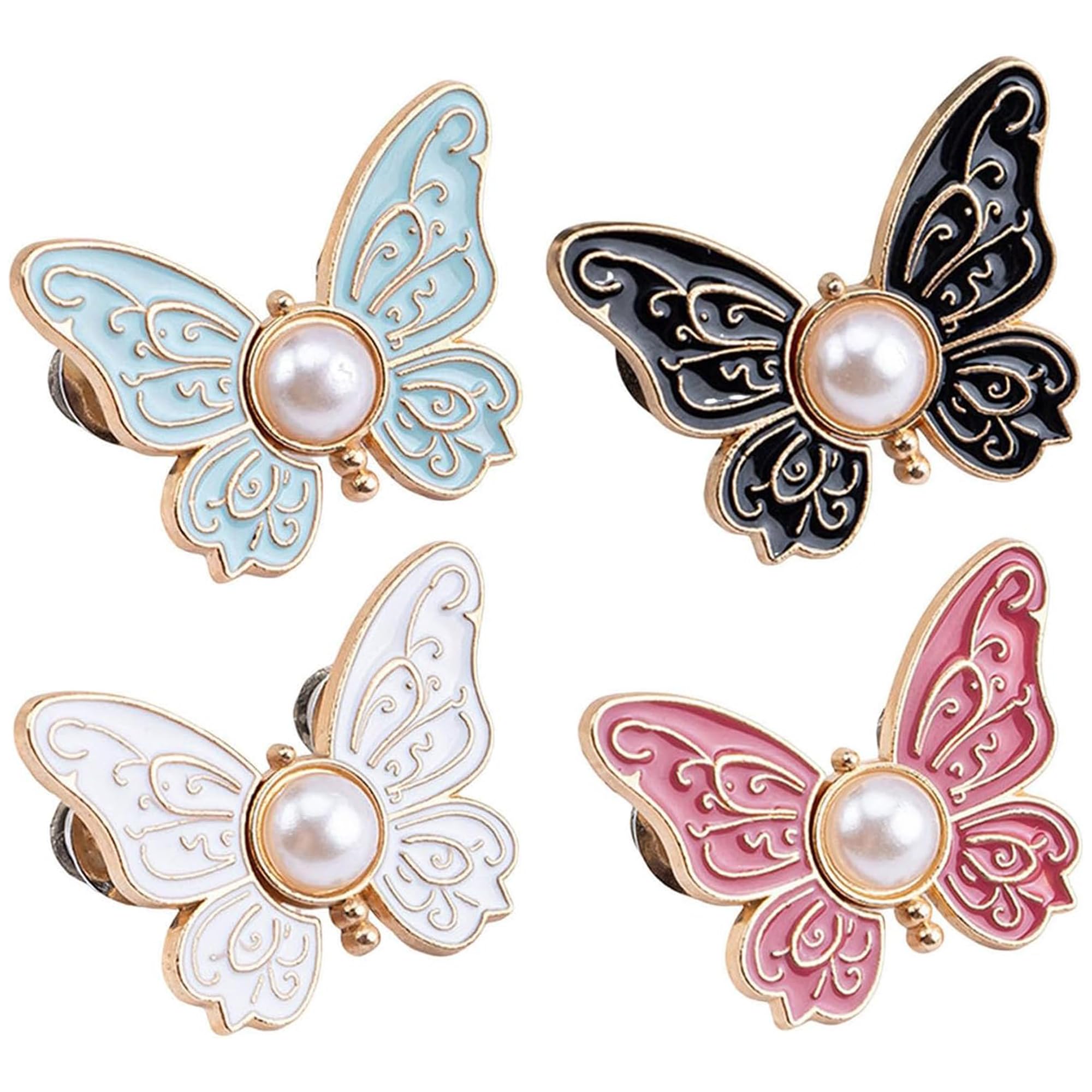 KIMHOME 4 Clips Ajustables para la Cintura, con Hebilla de Mariposa, para Pantalones y Vaqueros, y Clips de sujeción para Faldas y Vestidos