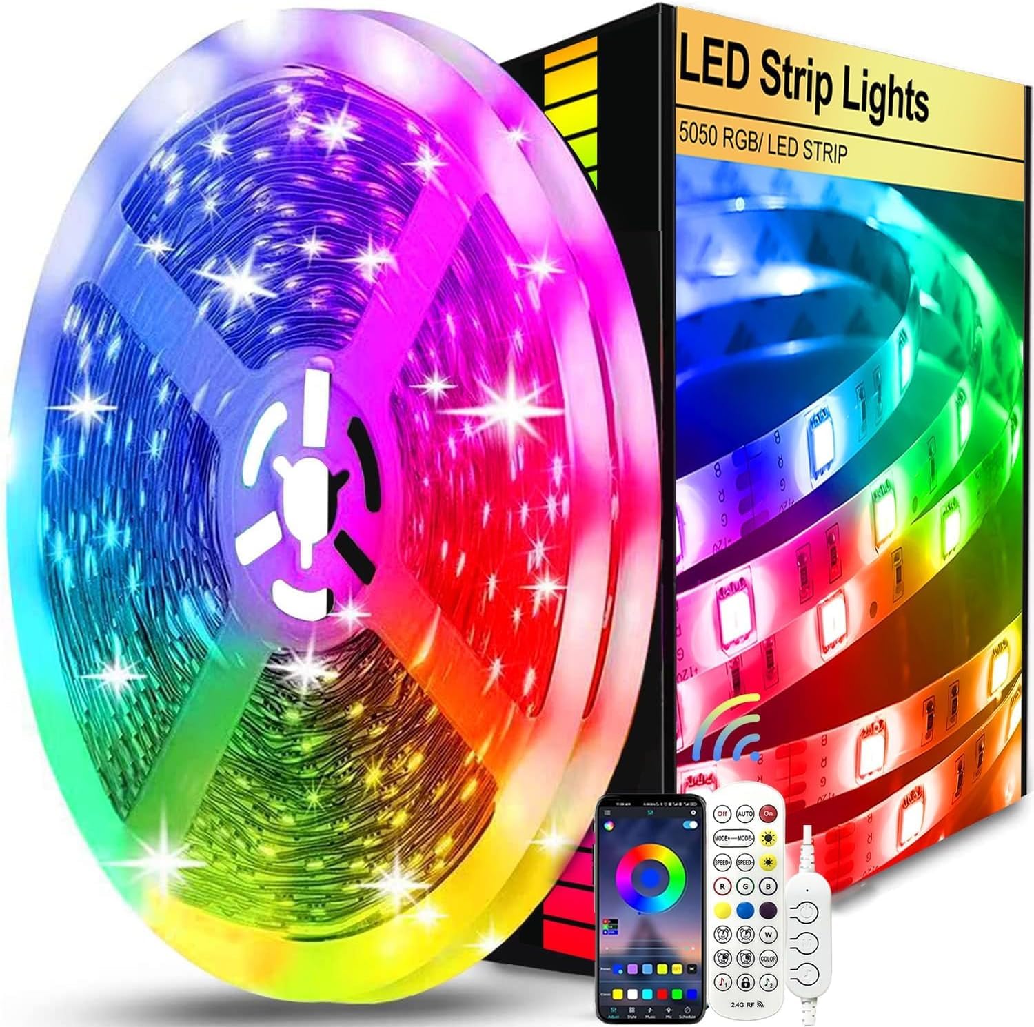LED Strip 10M, RGB LED Streifen, Farbwechsel LED Lichterkette mit Fernbedienung, App-steuerung, Musikmodus, Timer-Einstellung, LED Band für Haus Schlafzimmer TV KücheDeko
