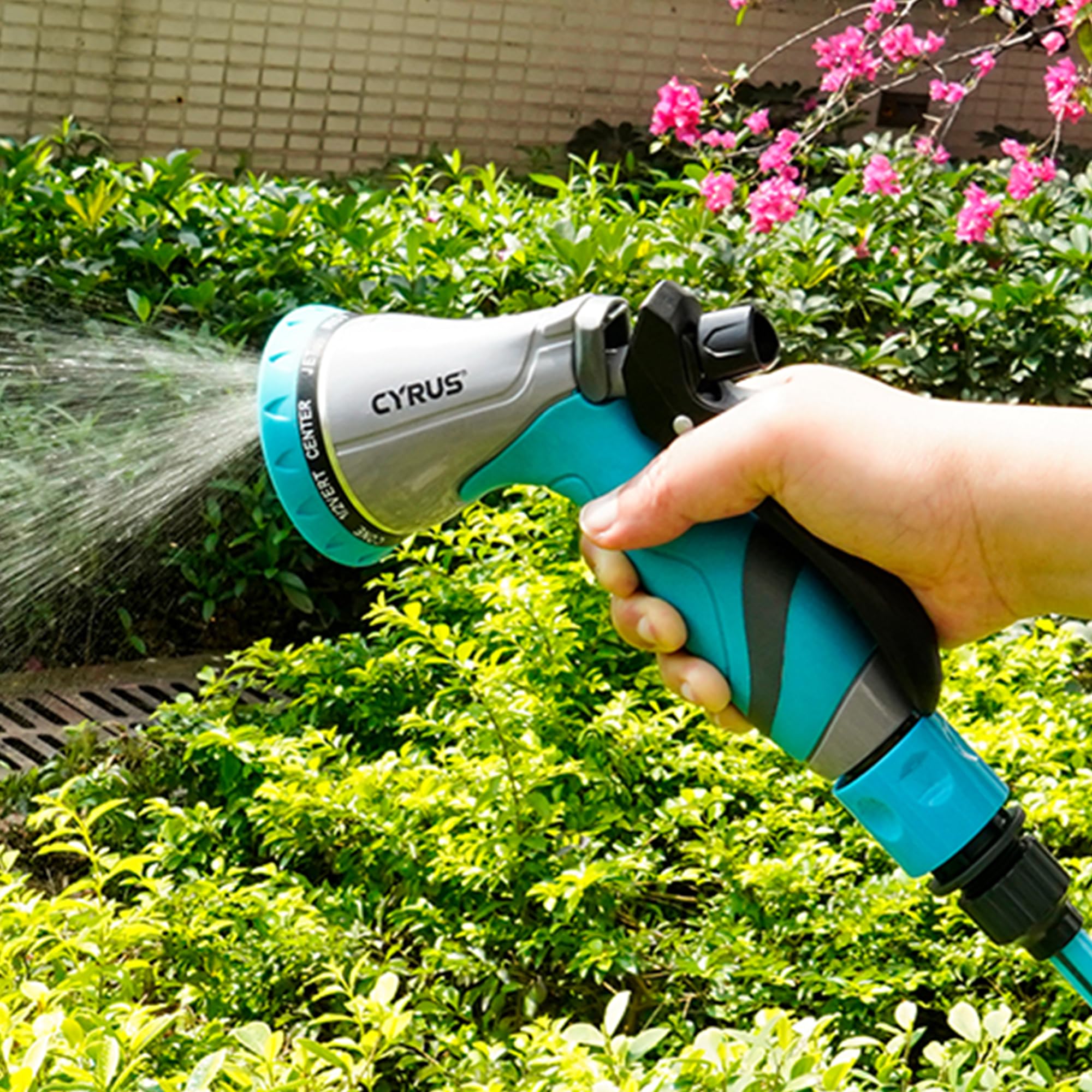 Boquilla de pulverización para manguera Boquillas de agua Botella de jardín Pistola de niebla Diez modos Herramientas de aleación de aluminio riego de plantas CYRUS