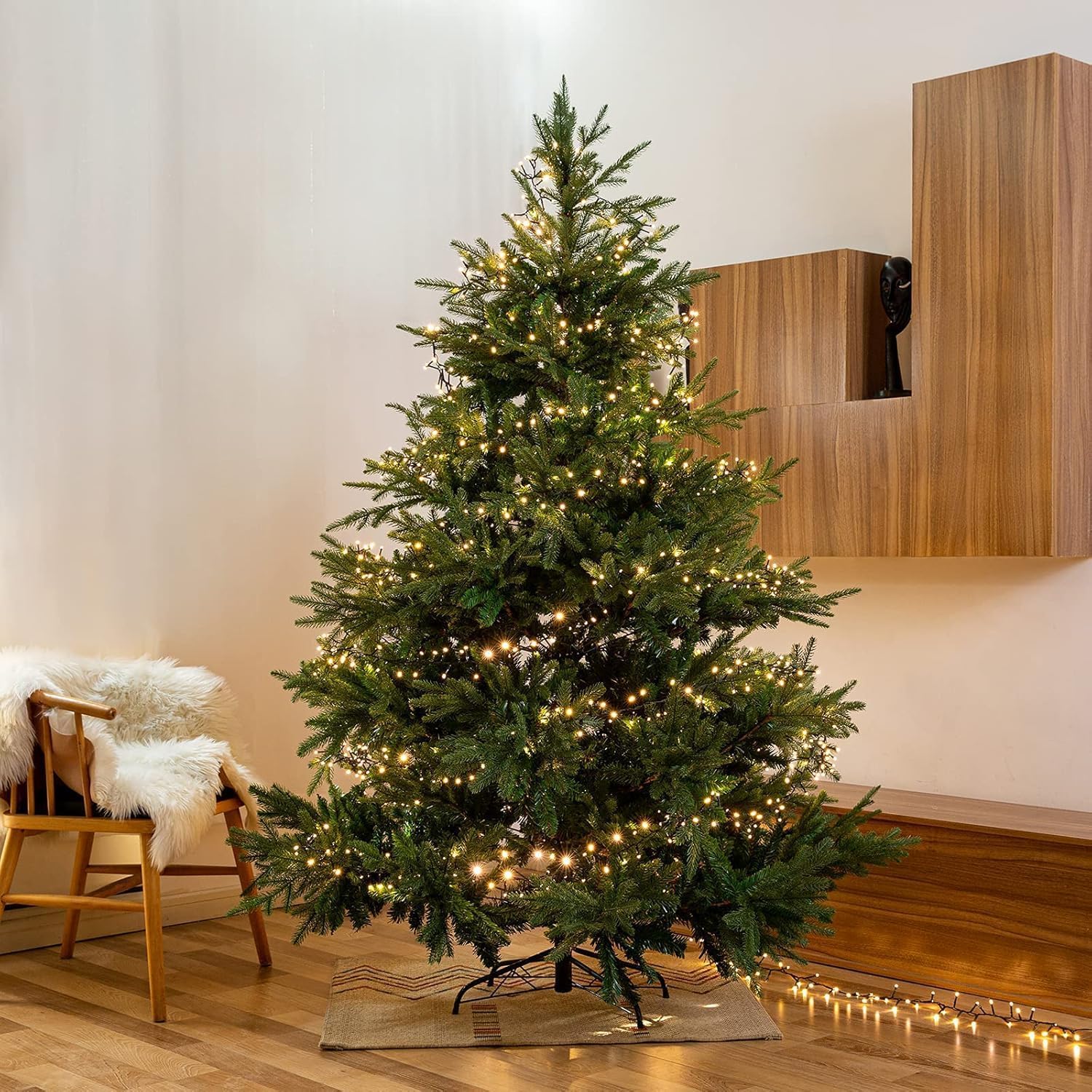 gresonic Guirlande Lumineuse Extra Blanc Chaud de 25m,1000LED lumières-courant Déco pour intérieur extérieur jardin arbre de Noël mariage (1000LED 25m)