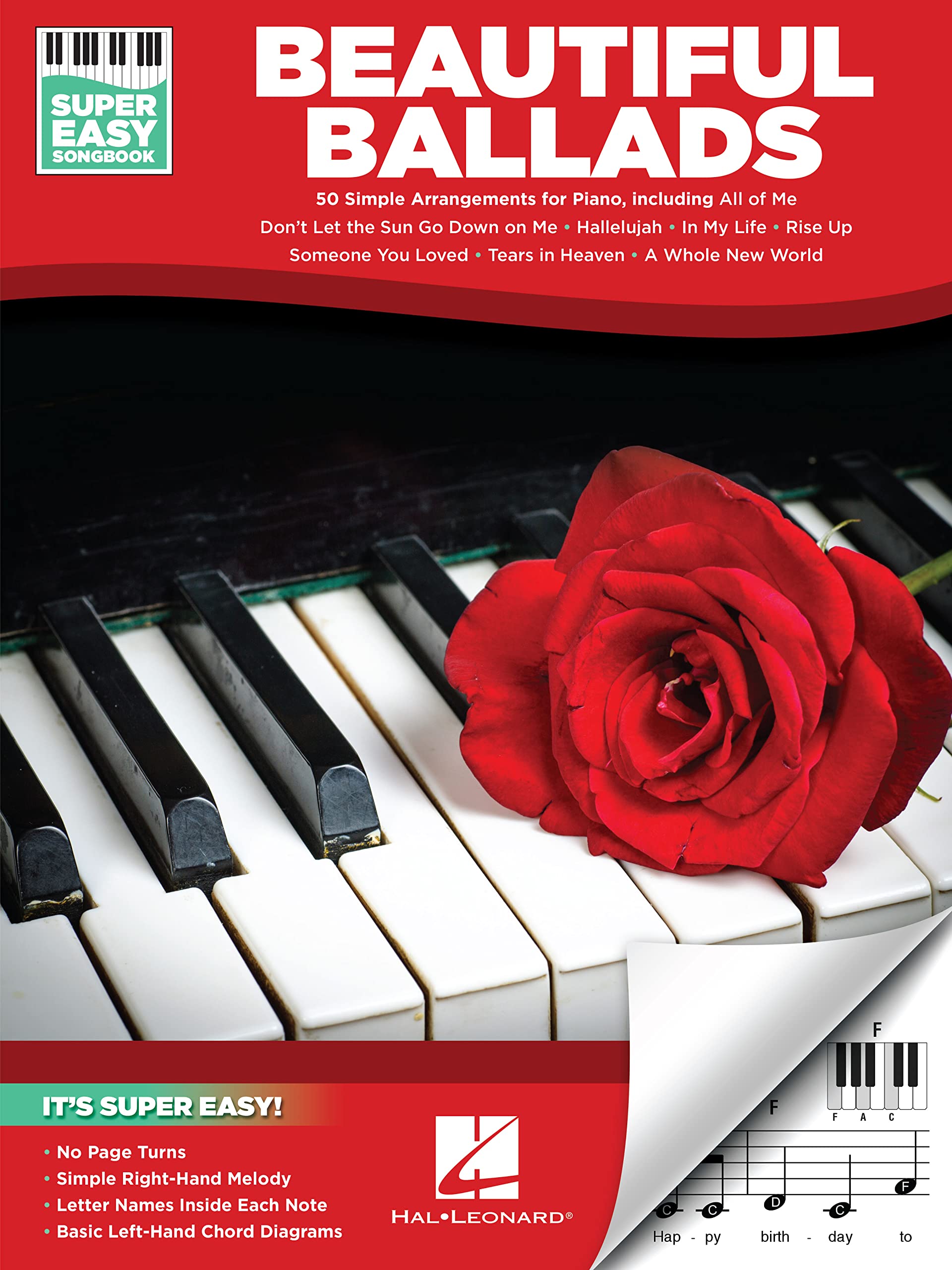 Songbook Beautiful Ballads pour apprendre le piano facilement et sans solfège