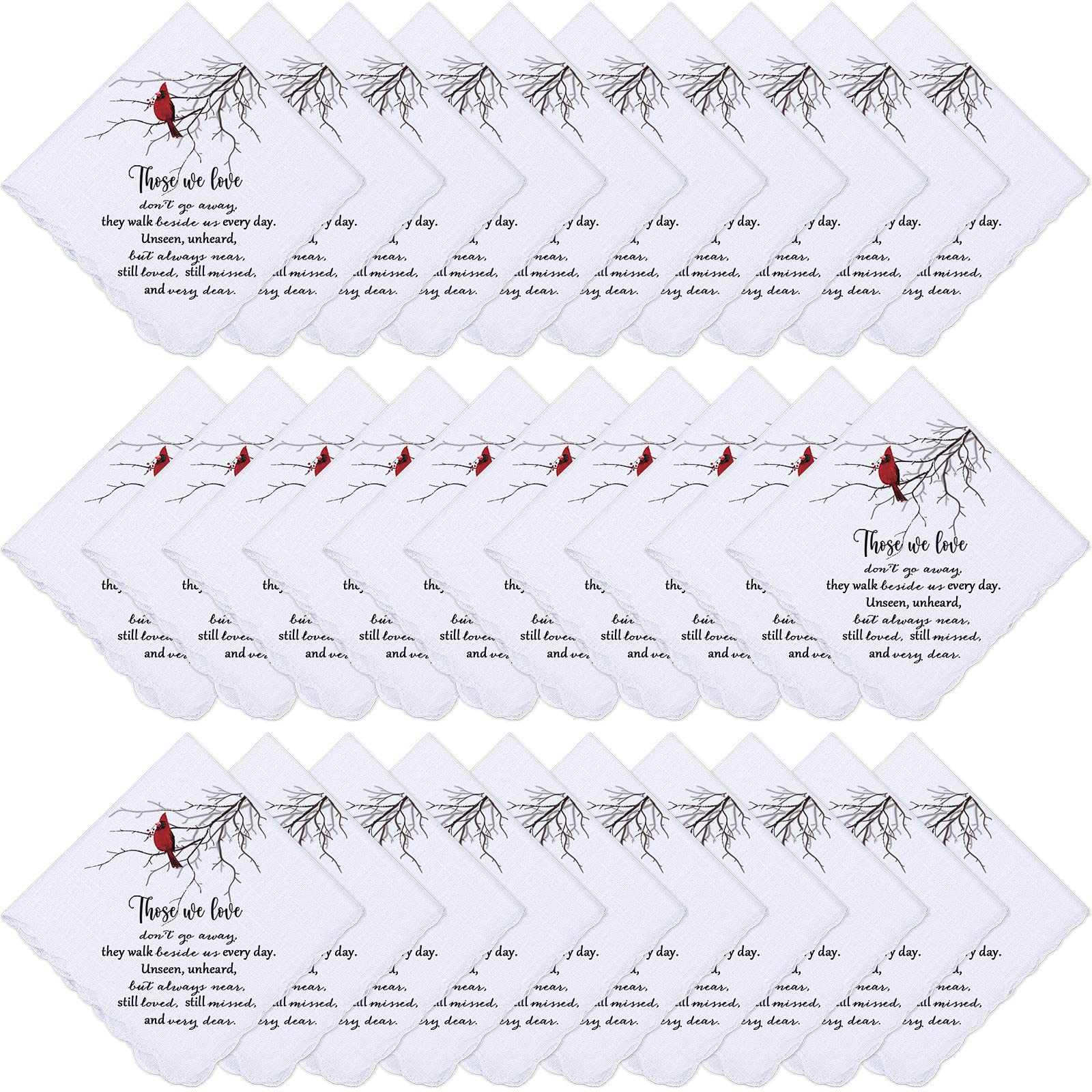 TudomroMemorial Cardinal Gifts Christmas Sympathy Gift Soft Handkerchiefs Remembrance Handkerchief Bereavement Gifts