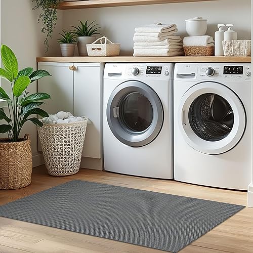 Miniatura 328 de IOHOUZE Alfombra lavable de 4 x 6 pies con parte trasera de goma antideslizante tejida para interiores y exteriores, alfombra para entrada