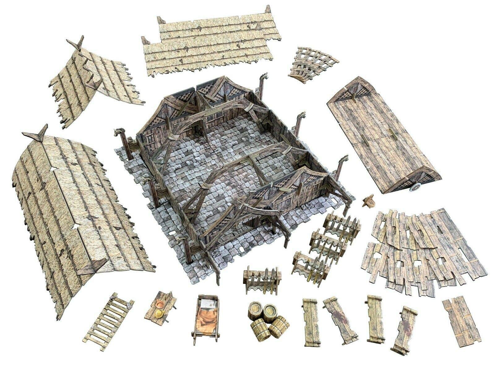 Battle Systems Fantasy Terrain Stone Walls - Pre-Printed Card Scenery For D&D, RPG, Wargames (28-35mm) - View #5
