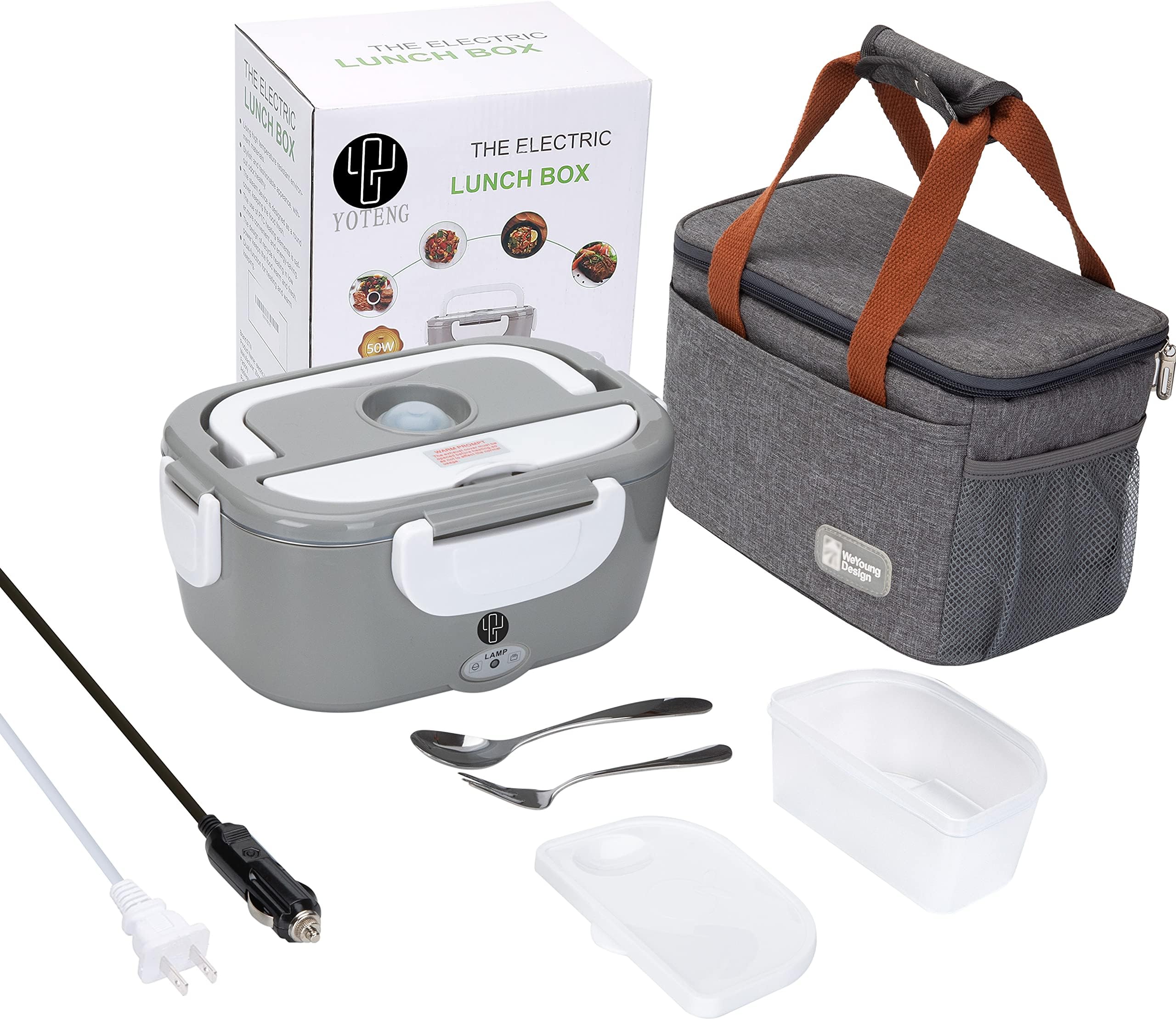 YOTENG Electric Lunch Box 24v 12v 220v 3 in 1 Upgrade 50W Electric Lunch Box Truck Car and Home Work Thermal Food with High Quality Insulating Bags