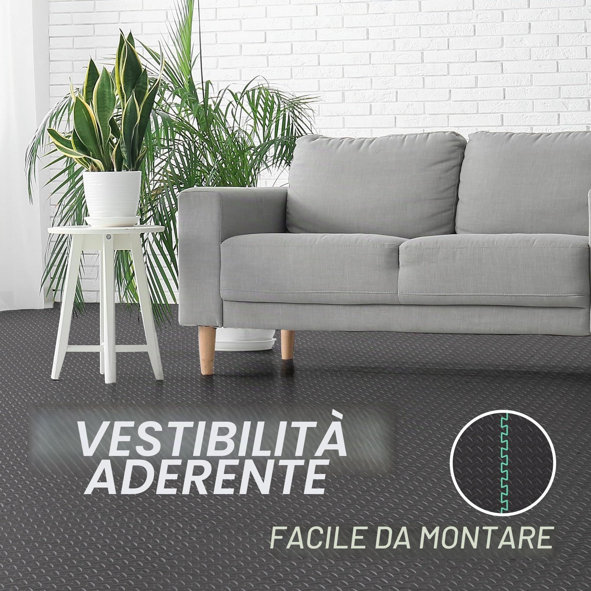 Yes4All 8YCR Tappeto ad incastro-12SQFT, 1,1 m² (12 piastrelle), grigio