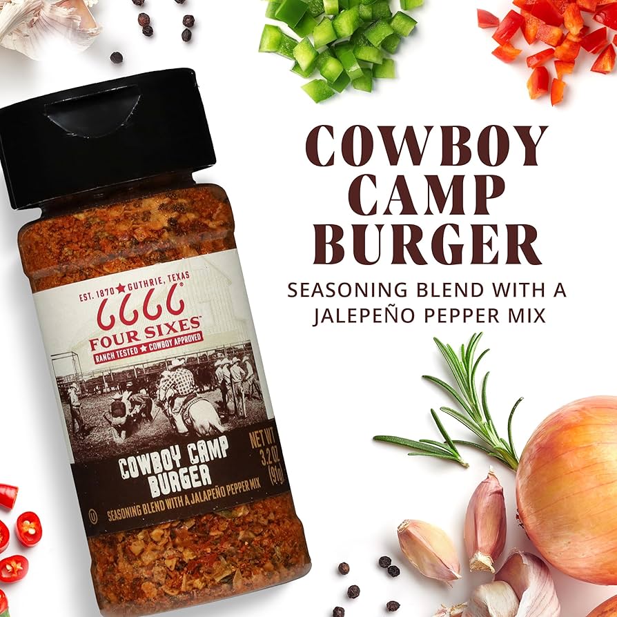 油彩『Burger Set』 Four Sixes Cowboy Camp Burger Seasoning – Shop 6666 Ranch