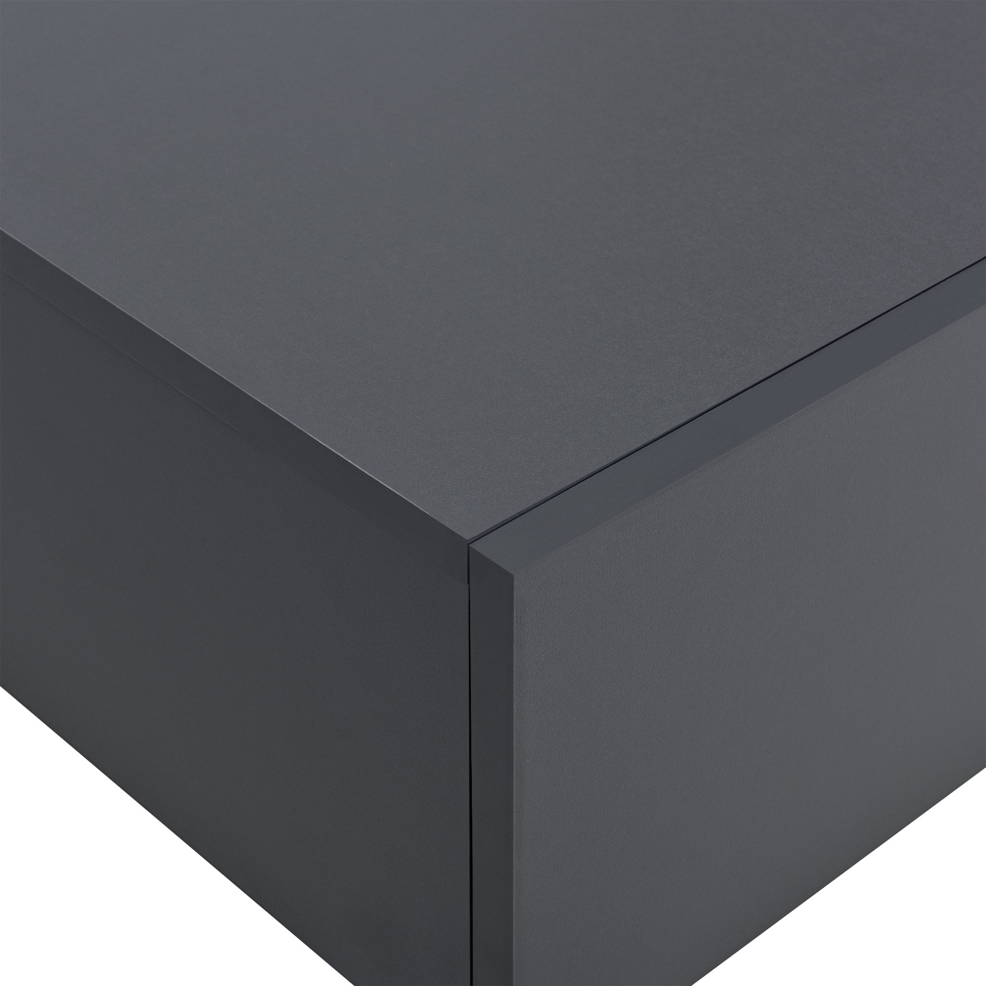 [en.casa] Set di 4 Comodini Sospesi Mensole da Parete con Cassetto Mobiletti Salvaspazio in 4 Colori Diversi 46x30x15 cm Effetto Legno/Effetto Cemento/Grigio Scuro/Nero Lucido