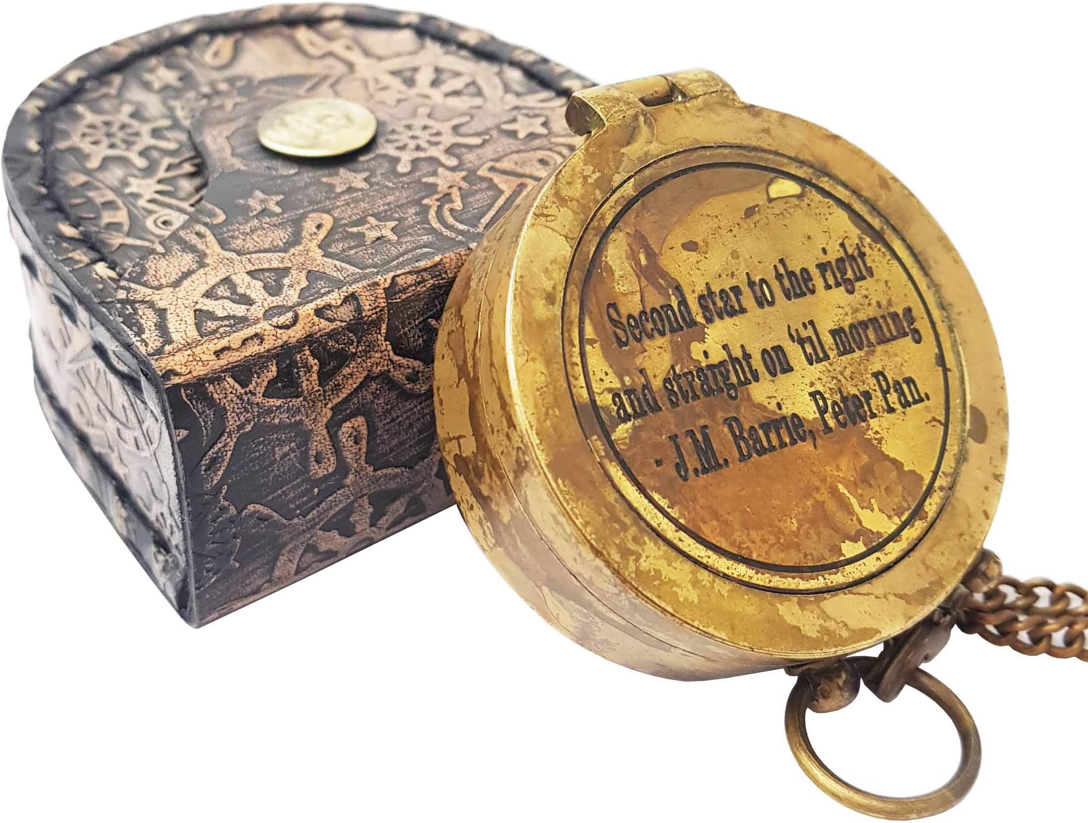 Engraved Compass, Customized Brass Compass for Anniversary, Birthday, Graduation, Confirmation Gift