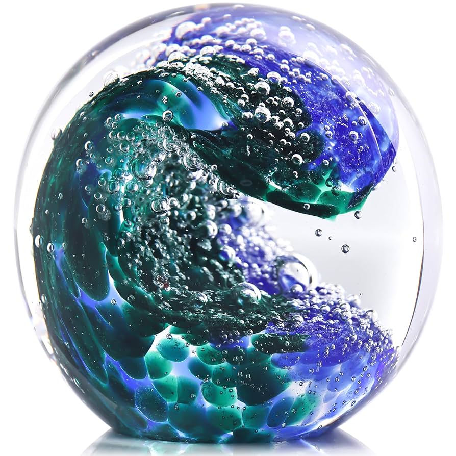 【ノグチミエコ】ガラスペーパーウェイト 青空模様 ノグチミエコ】ガラスペーパーウェイト 青空模様 さんかくお山の