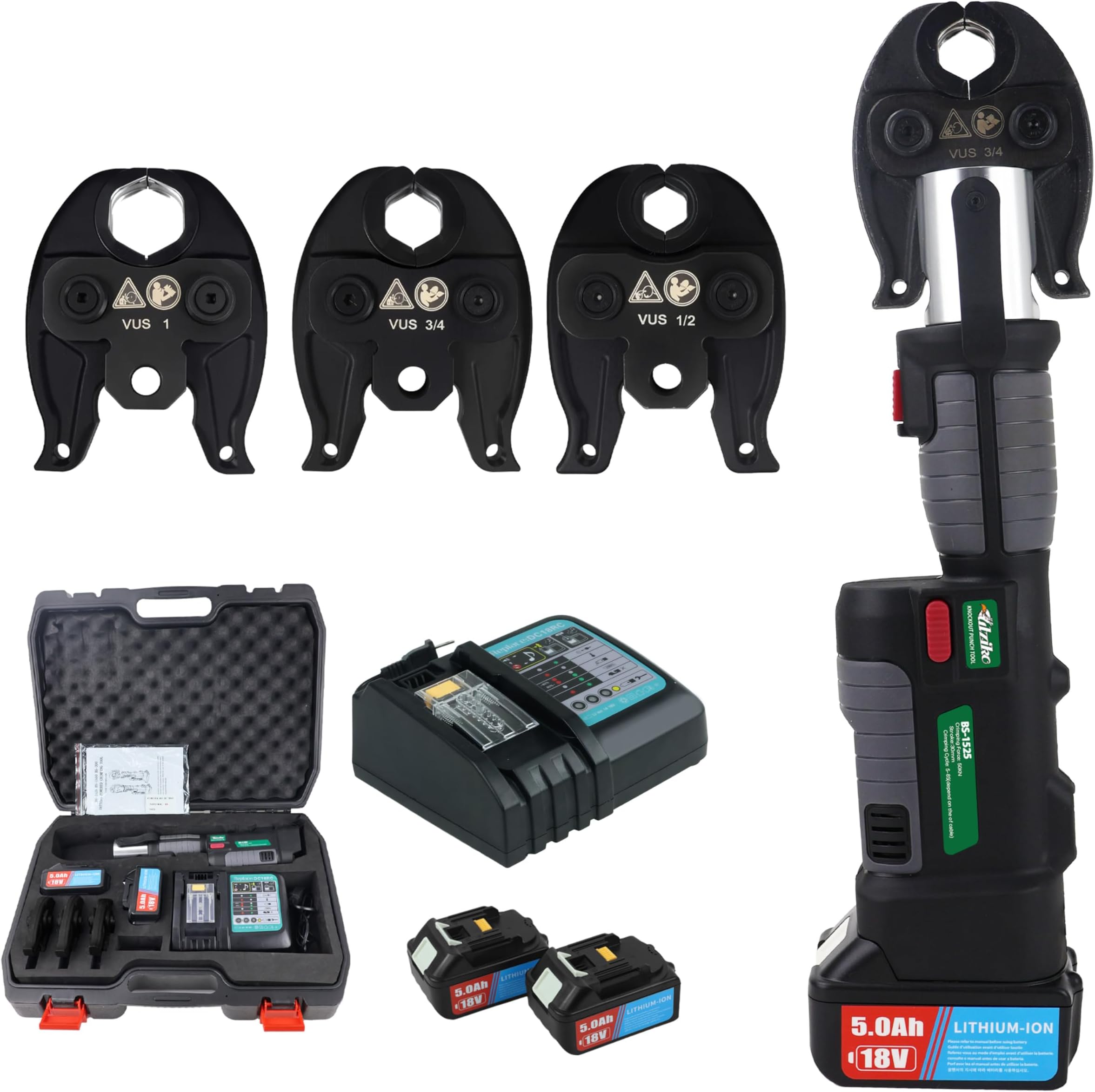 VEVOR Pro Press Tool, 18V Electric Pipe Crimping Tool for 1/2