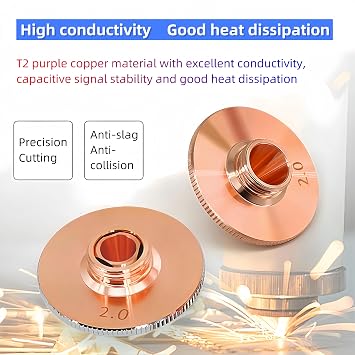 DMK Laser Cutting Nozzle for Precitec/WSX Fiber Laser Cutting Head Dia.28mm Fiber Laser Nozzle Single/Double Layer D28 M11 H15 Caliber 0.8-6.0mm (Single-Caliber 2.0mm)