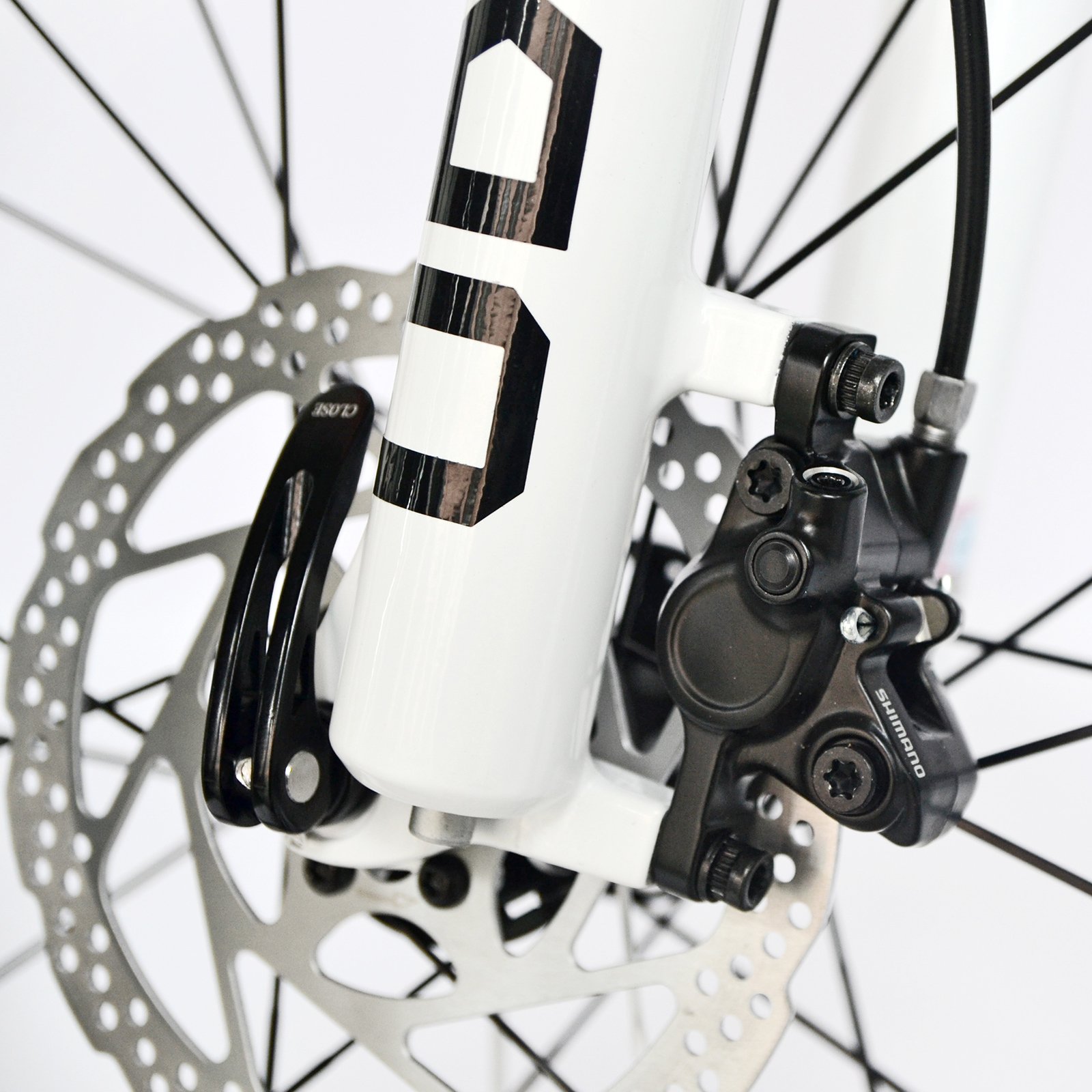 mountain bike a telaio rigido, in fibra di carbonio, Shimano Deore M610, 30 velocità, ultraleggera (10,65 kg), ruote RT da 66,04 cm, passaggio cavi interno professionale Toray T800, mozzi in carbonio lucido CB018, Donna, BO-CB018, White Orange, 17-Inch
