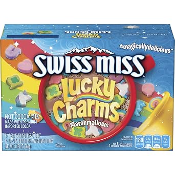 Swiss Miss Chocolate Flavored Hot Cocoa Mix with Lucky Charms Marshmallows, Hot Cocoa Bar Supplies, 1.38 oz., 6-Count