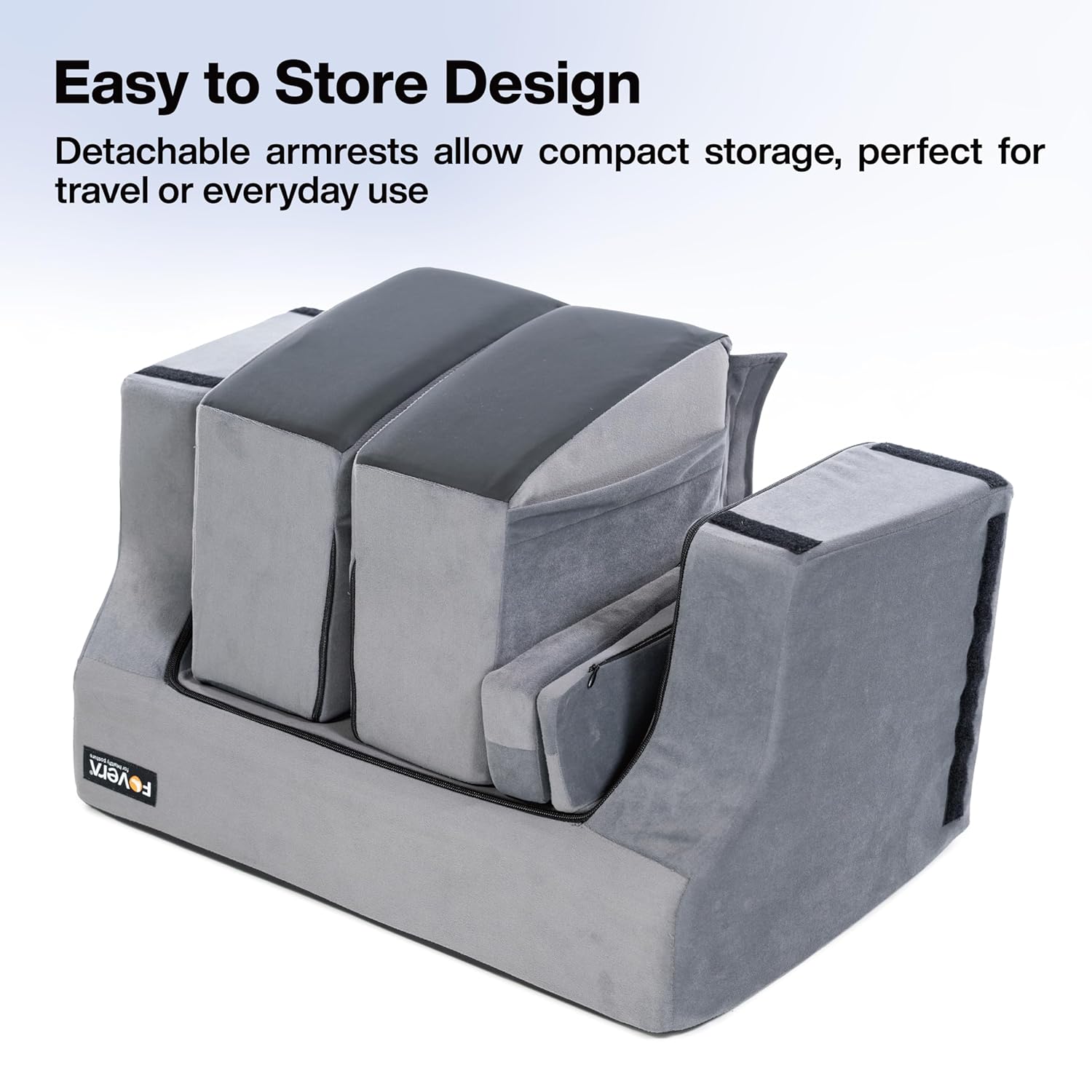 FOVERA Lap Desk Pillow | Height Adjustable, Soft & Comfortable Armrest, Easy to Store | for Working on Laptop, Reading & Gaming | Work from Home Pillow | Perfect for Using on Bed, Sofa & Floor (Grey) 39 81zbL luCkL. SL1500