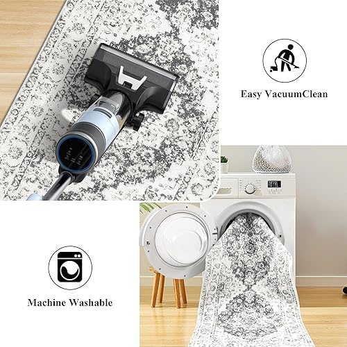 Miniatura 10 de Pauwer Alfombra de pasillo estilo bohemio vintage, de 2 x 4, antideslizante, pequeña, lavable, suave, para interiores, alfombra de pasillo pequeña,