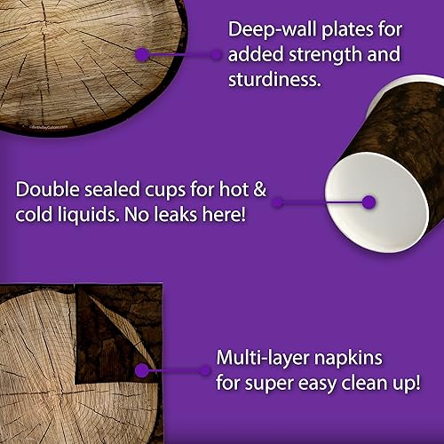 Miniatura 9 de Birthday Galore Suministros para fiestas temáticas de Woods en dos el árbol salvaje 64 piezas