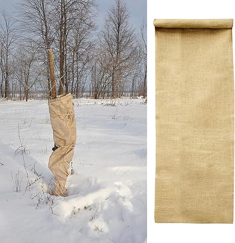 Miniatura 7 de ZUDKSUY Rollos de arpillera de 63 pulgadas x 16.4 pies para jardinería, cubierta protectora de tronco de árbol, cubierta protectora de plantas,