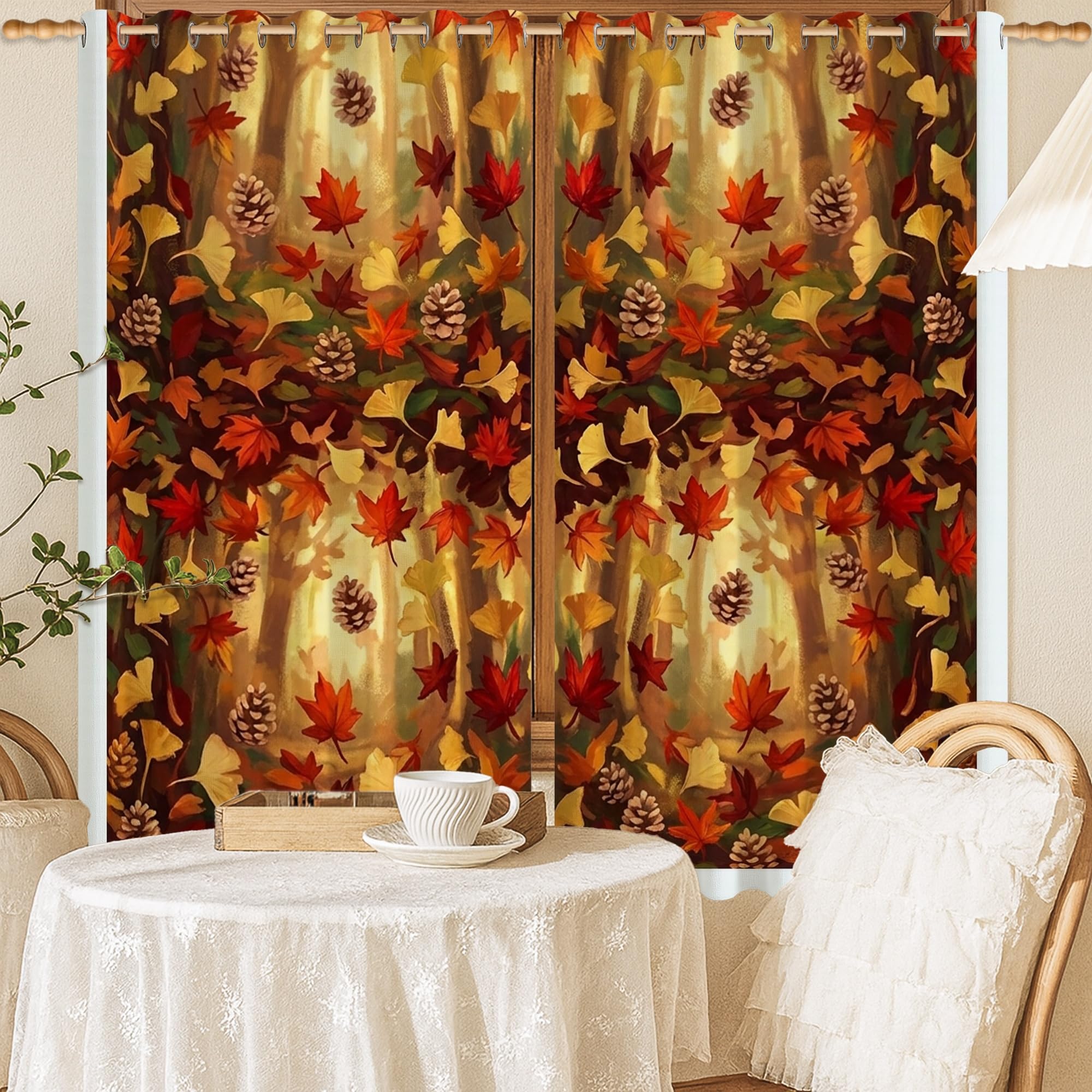 Rideaux occultants au style rustique orange chic pour décoration raffinée