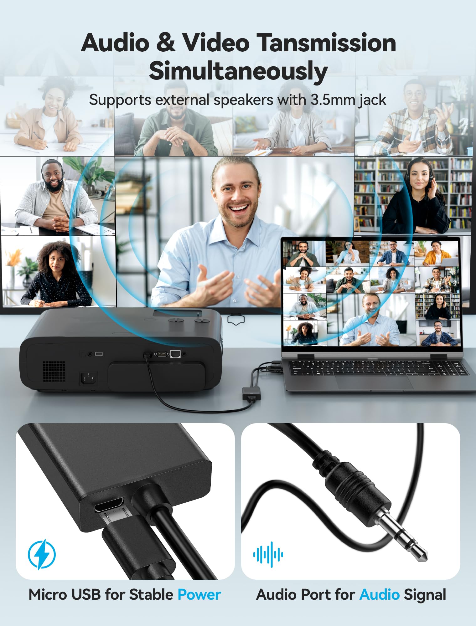 NEUTYPECHIC VGA To HDMI Adapter, VGA Female To HDMI Male With Audio