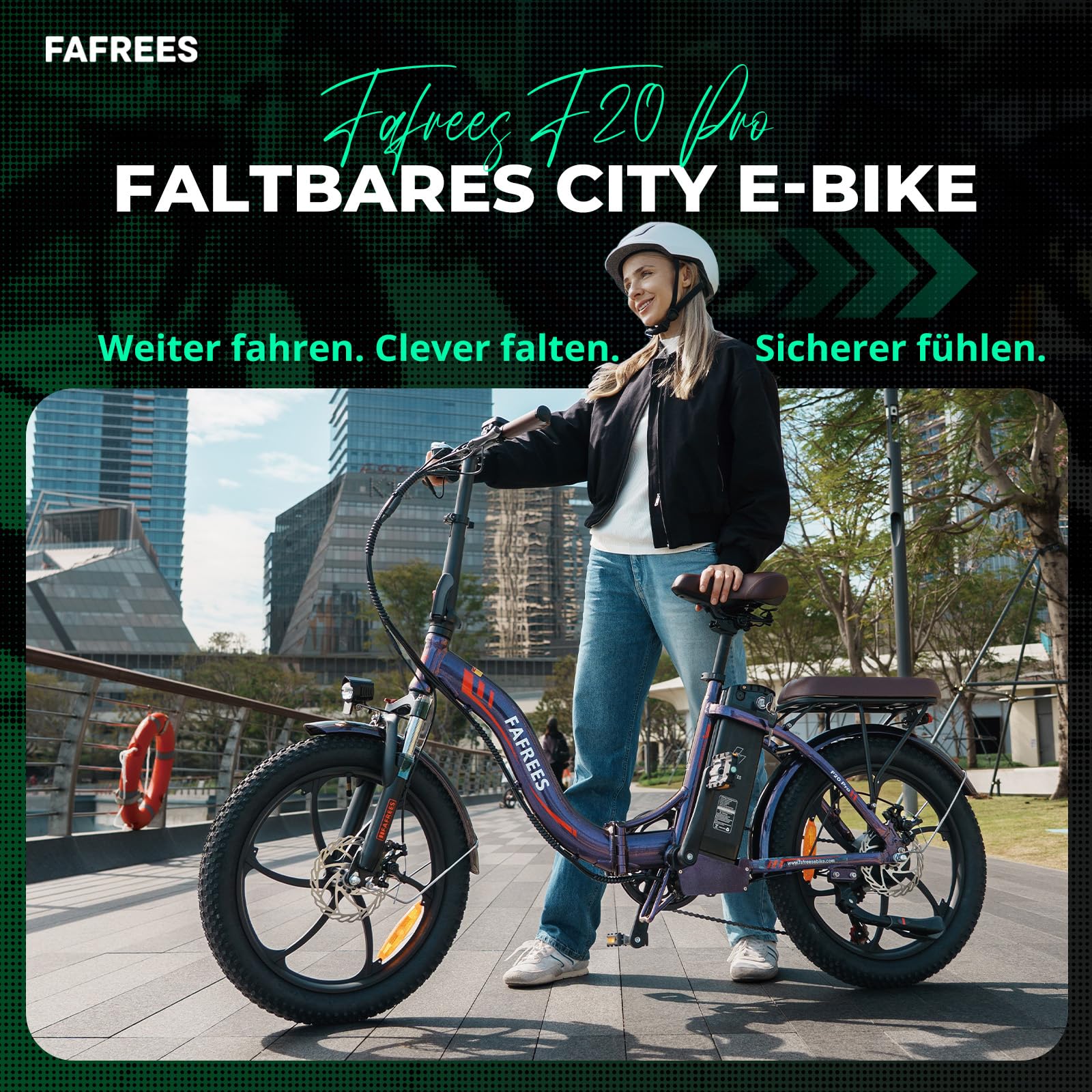 Fafrees F20 Pro E-Bike Klapprad 20x3.0 Zoll, 36V 20Ah/25Ah Akku, 250W Pedelec 25km/h, 150kg Tragfähigkeit