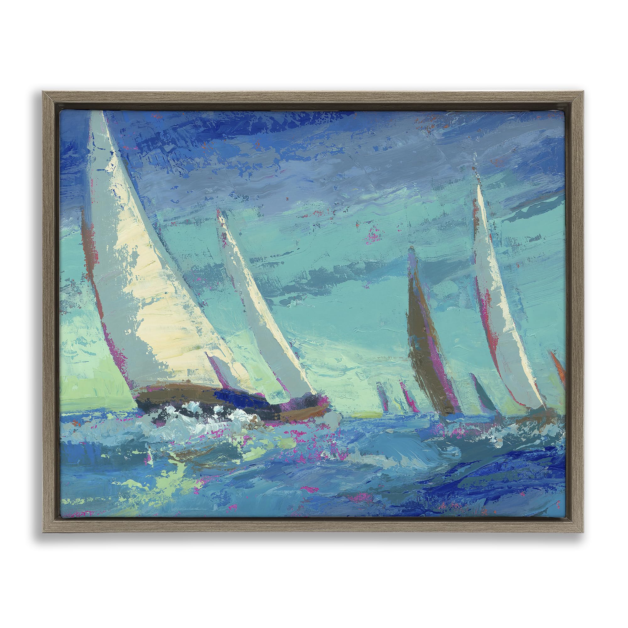 'Abstract Expression Regatta'| Floating Frame Canvas Art