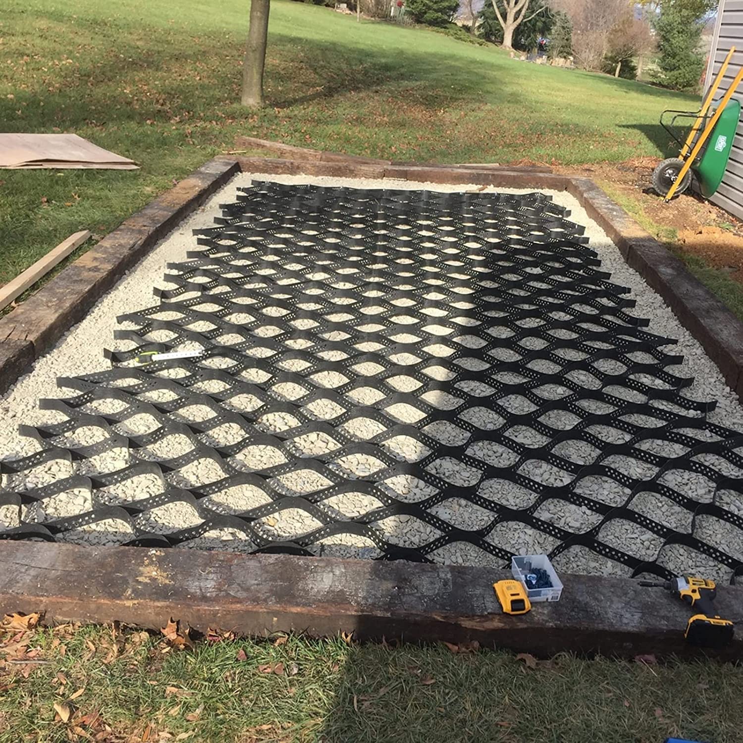 Ground Permeable Pavers Grid Parking Pad Landscaping Walking Paths, HDPE Mud Control Geocells, Gravel Path Paver Grids, 2 in Driving Load 8000 Lbs, Courtyard/Garden (Size : 2m x 4m (6.5X13ft))