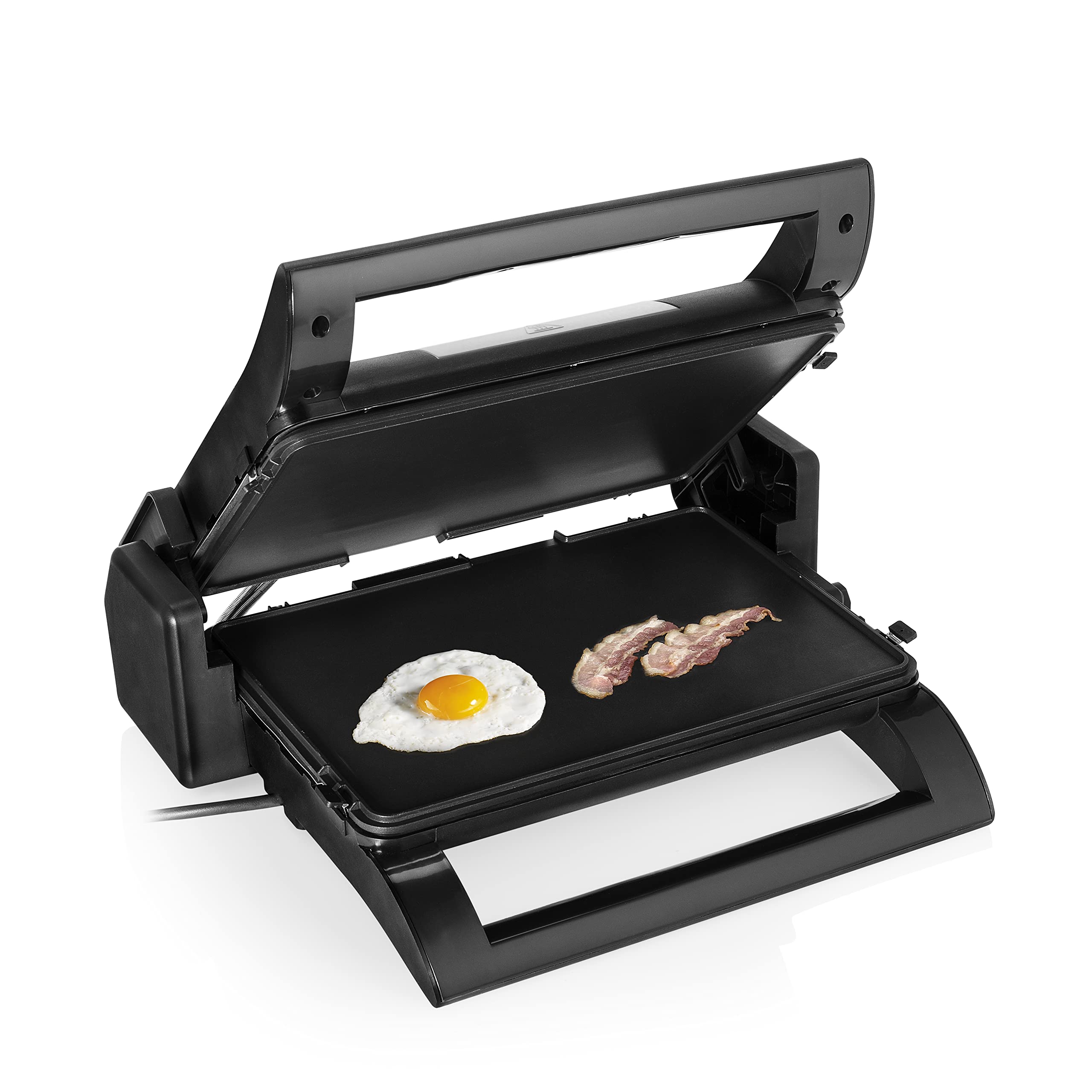 Princess Multi-Grill 4-in-1, Kontaktgrill - Tischgrill - Sandwich Maker und Waffeleisen, Aus rostfreiem Stahl, 1500 Watt Leistung, inklusive 3 Plattensätze, 180° aufklappbar, Schwarz/Silber, 112536