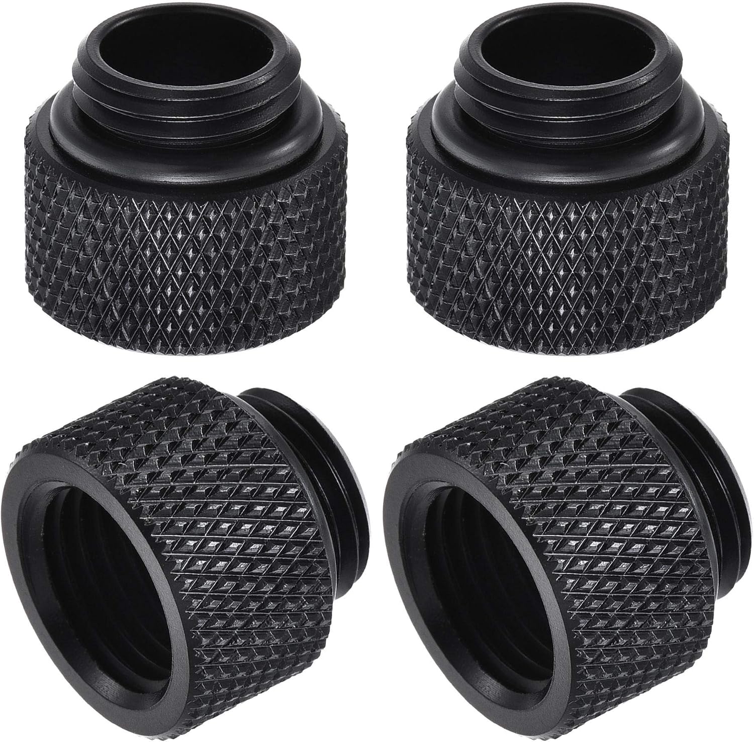 sourcing map Male to Female Extender Fitting G1/4 x 10mm for PC Water Cooling System Black 4pcs