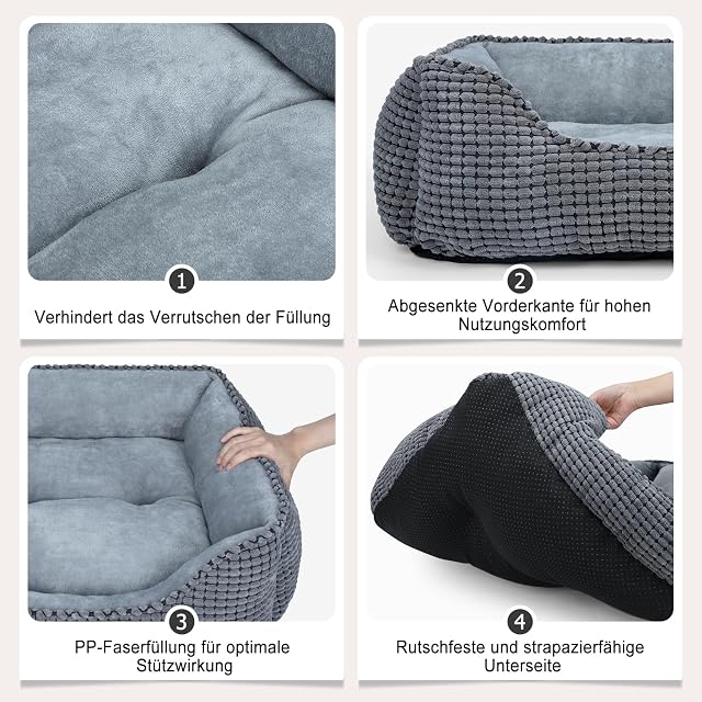 Foto 5 de 8 de JOEJOY Cama para Perros Medianos, Cama Perro Lavable, Esponjosa, Antideslizante