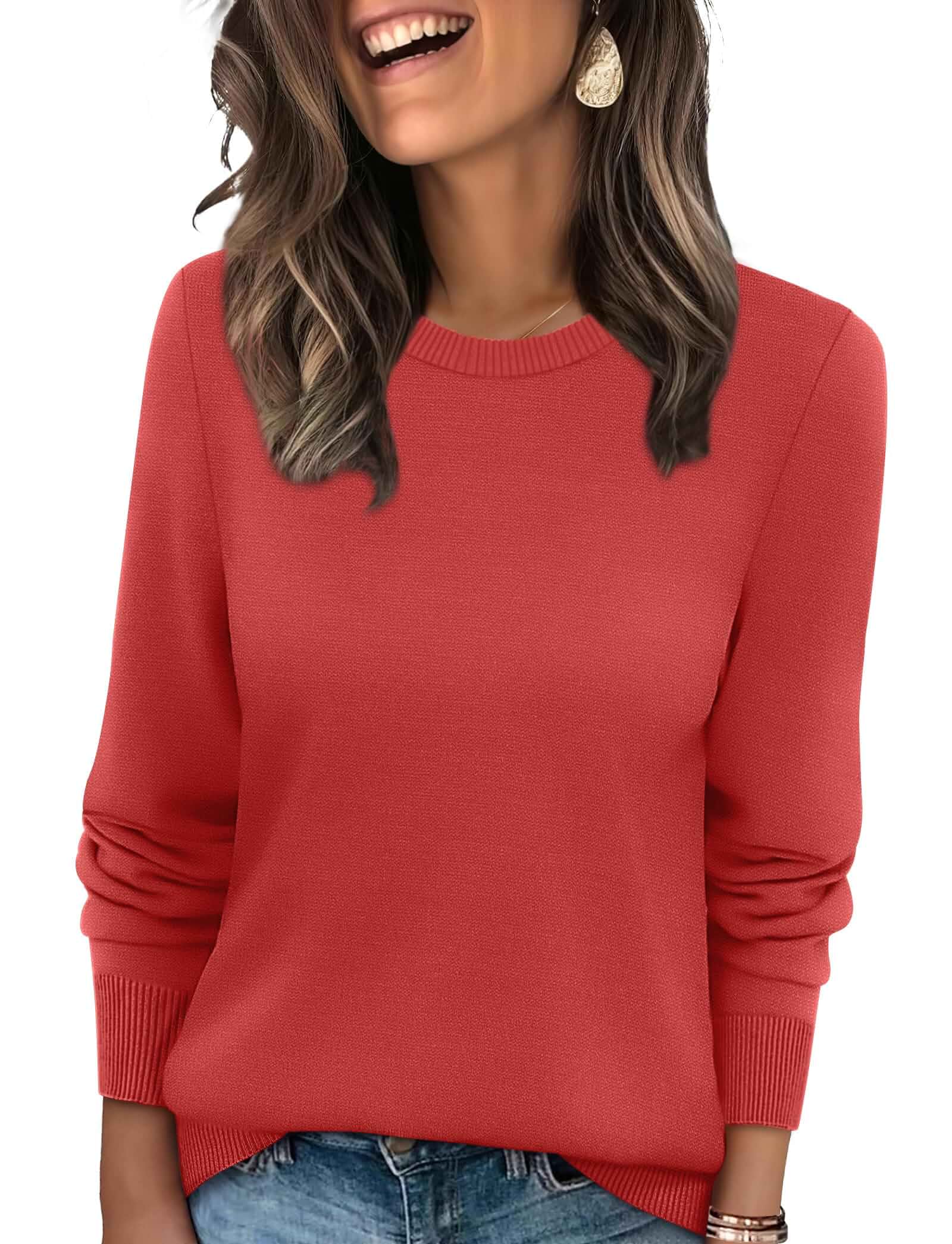 WIHOLL Sweaters for Women Lightweight Fall Tops Pullover Long Sleeve Shirts