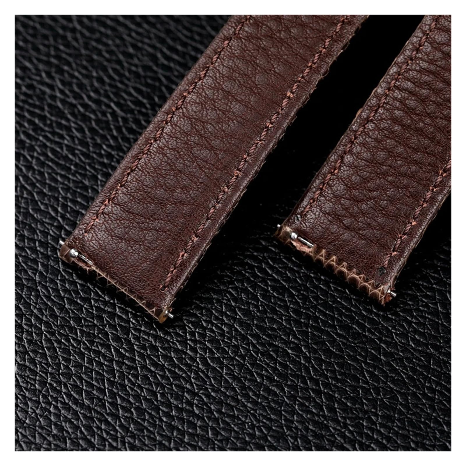 Cinturino in pelle con chiusura a farfalla da 18, 19, 20, 21, 22 mm, cinturino a sgancio rapido, marrone e nero, da uomo.