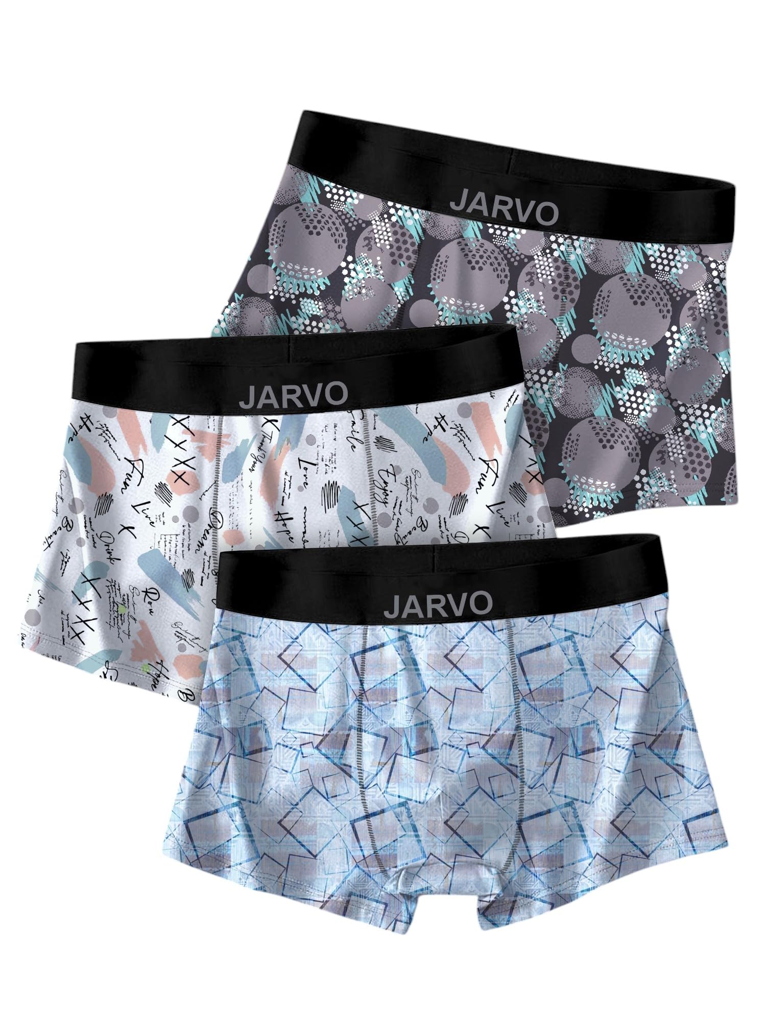 jarvo Men's Regular Fit Nylon Trunks, Geometric Pattern, 3 Pack-picture-23
