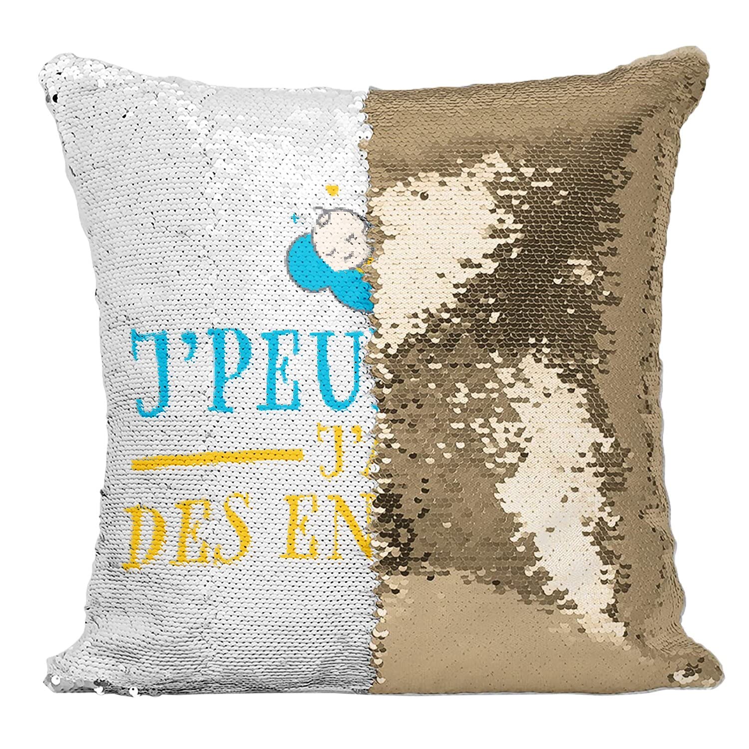 Coussin magique J'peux pas j'ai des enfants, le clin d'œil complice pour maman et papa