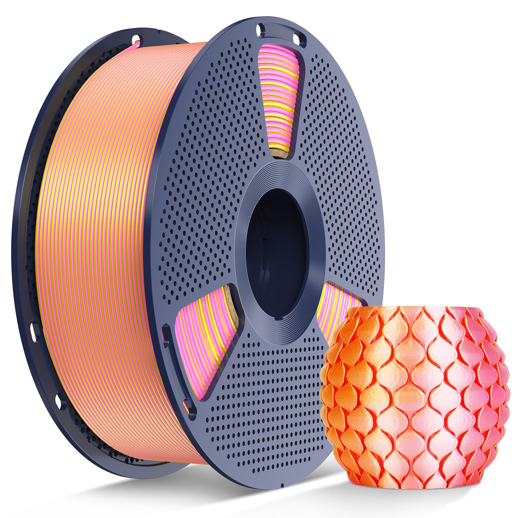 SUNLU Silk Dual Color PLA Filament, 1KG, Silk Dual Color (Pink Gold)
