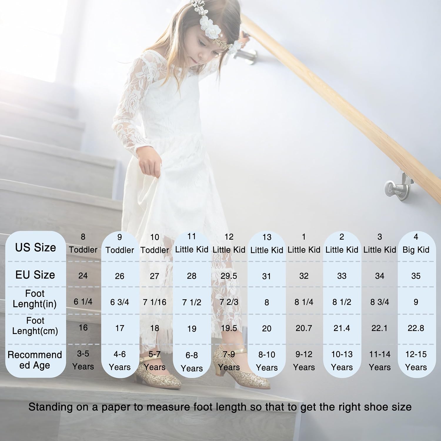 THEE BRON Girls Low Heel Dress Shoes Mary Jane Party Wedding Flower Girl Pumps - Image 5