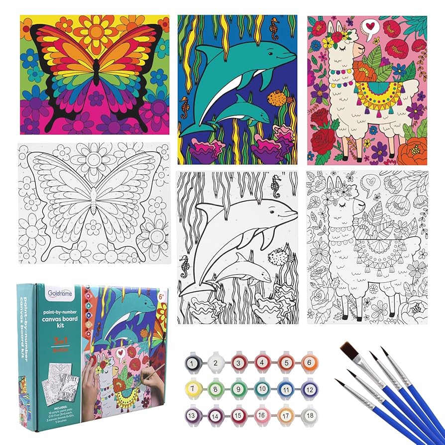 Amazon.co.jp: 数字によるペイント3点パック、8~12歳の子供向け