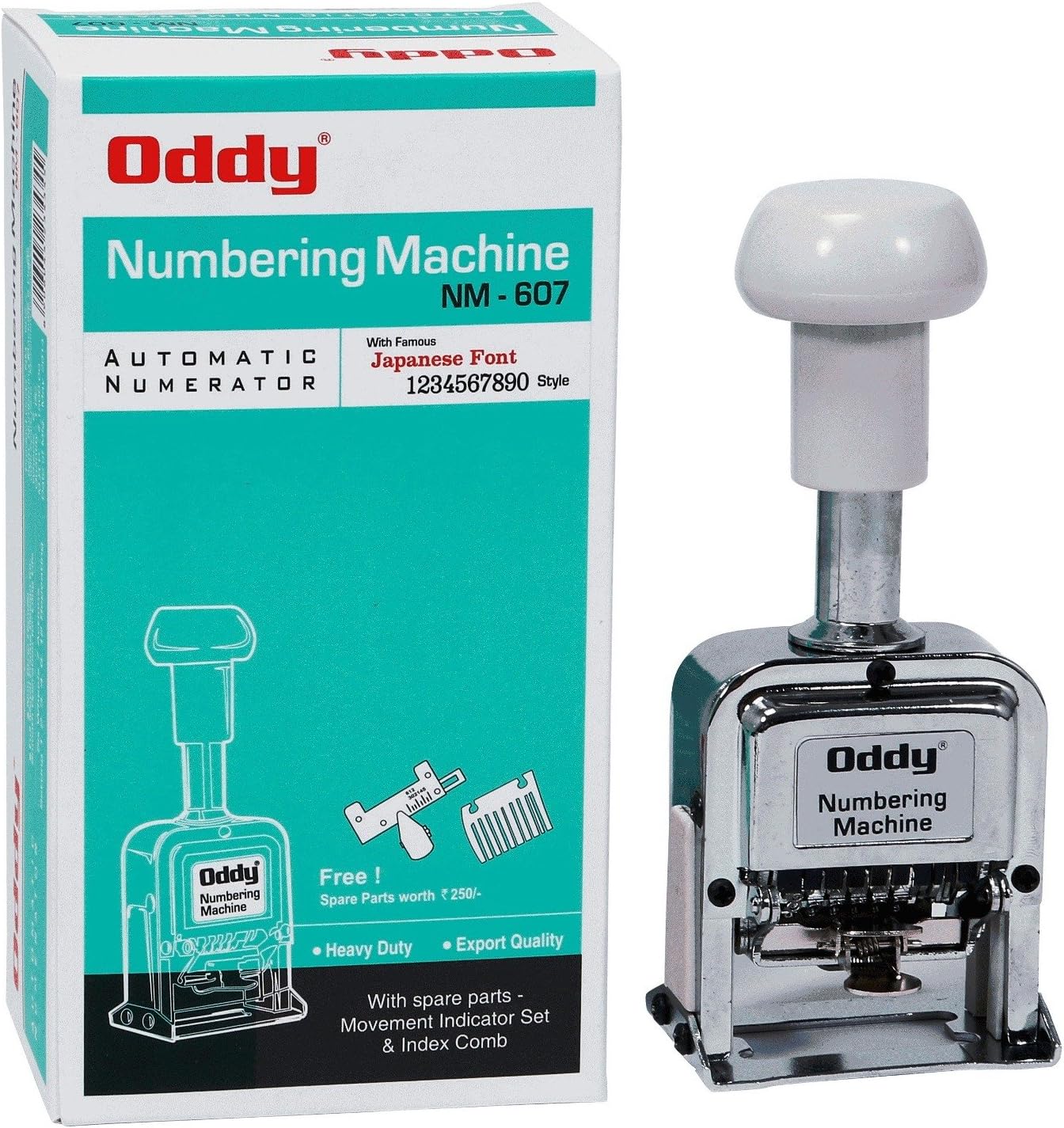 Oddy Auto Numbering Machine 6 Digits with Japanese Font Style with Spare Parts